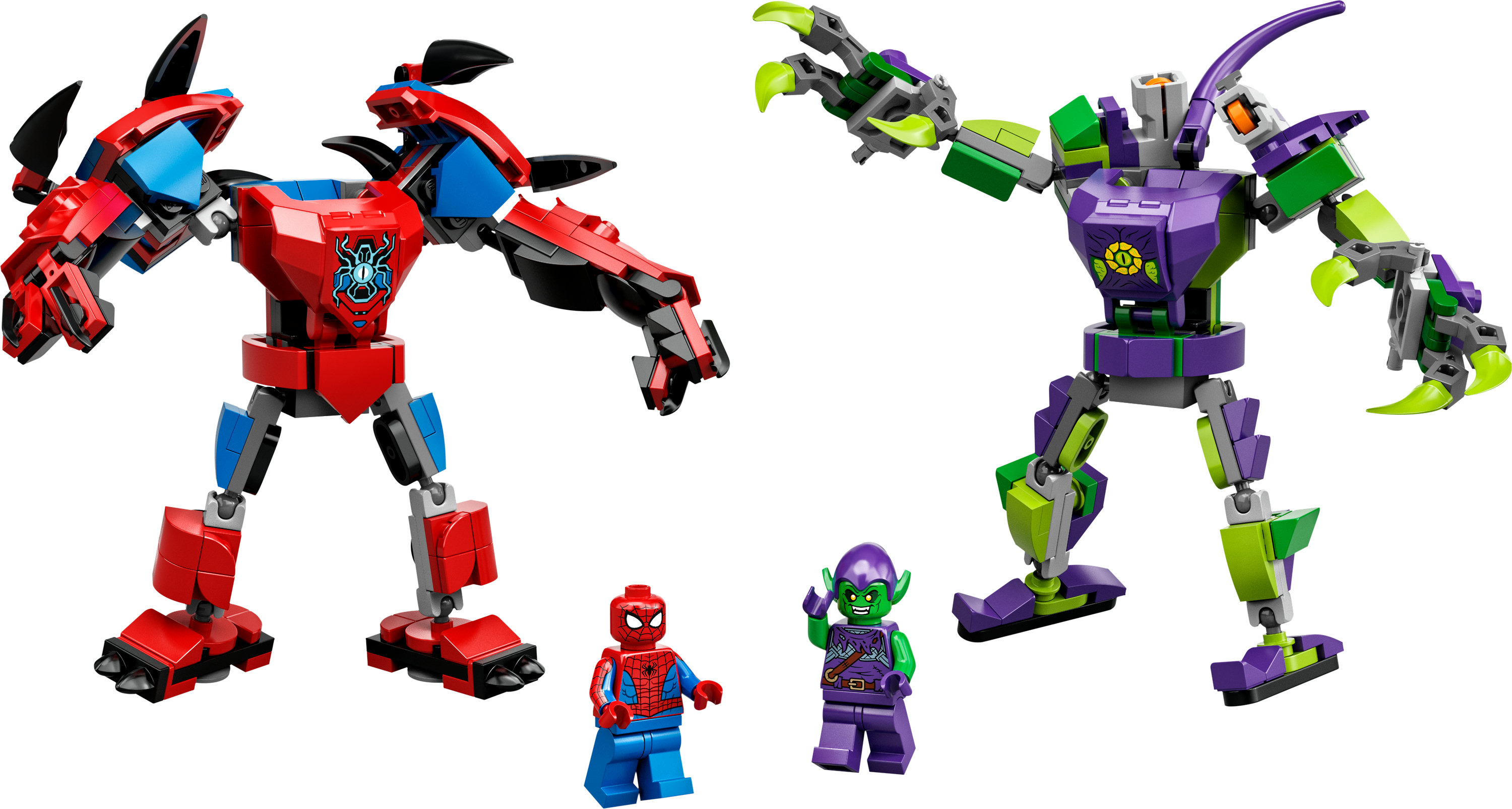Lego Marvel seti: Örümcek Adam ve Yeşil Cin, mekanik zırhlarda birbirlerine karşı.