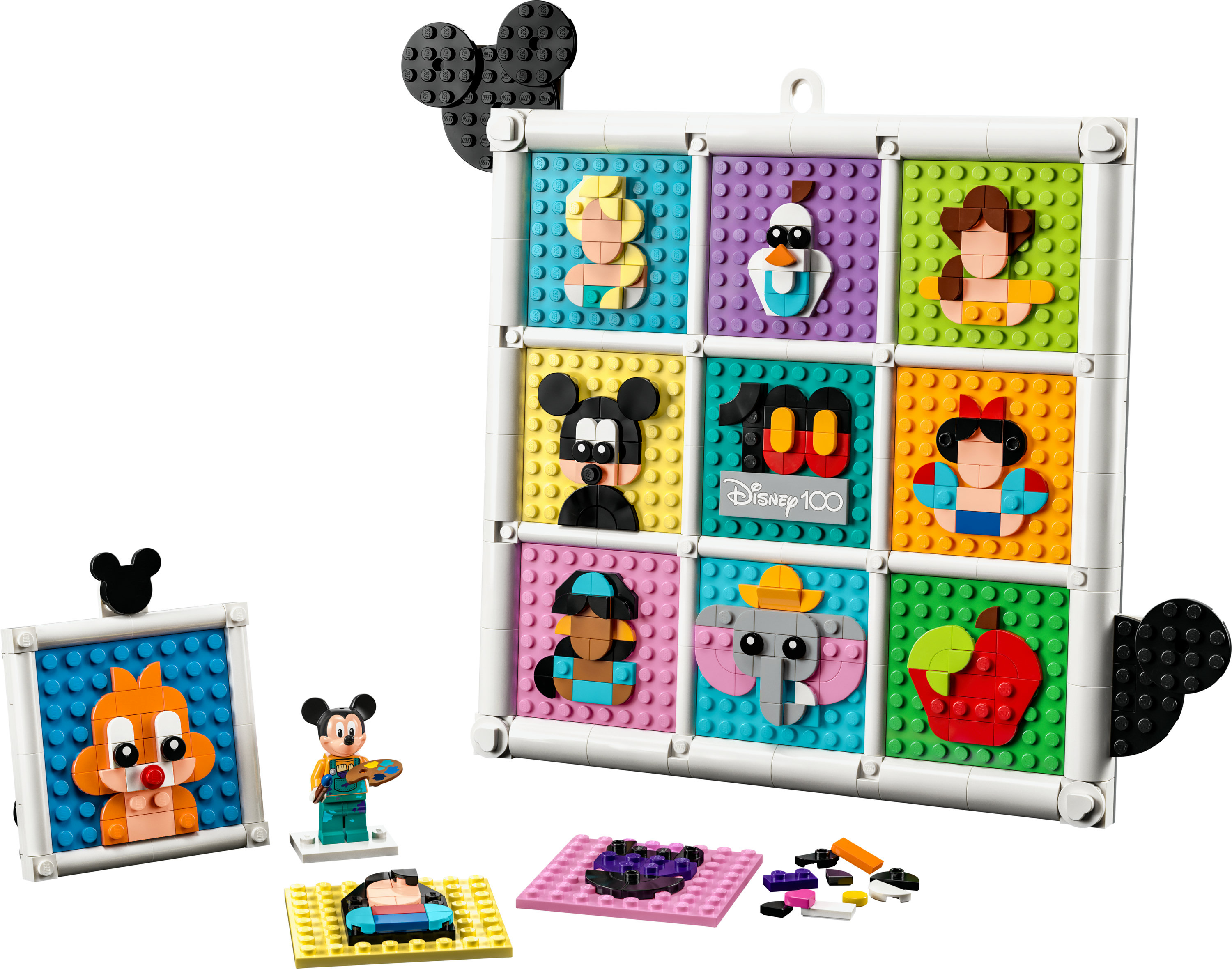 Zestaw Lego Disney 100-lecie. Wielu postaci Disneya w formie Lego.
