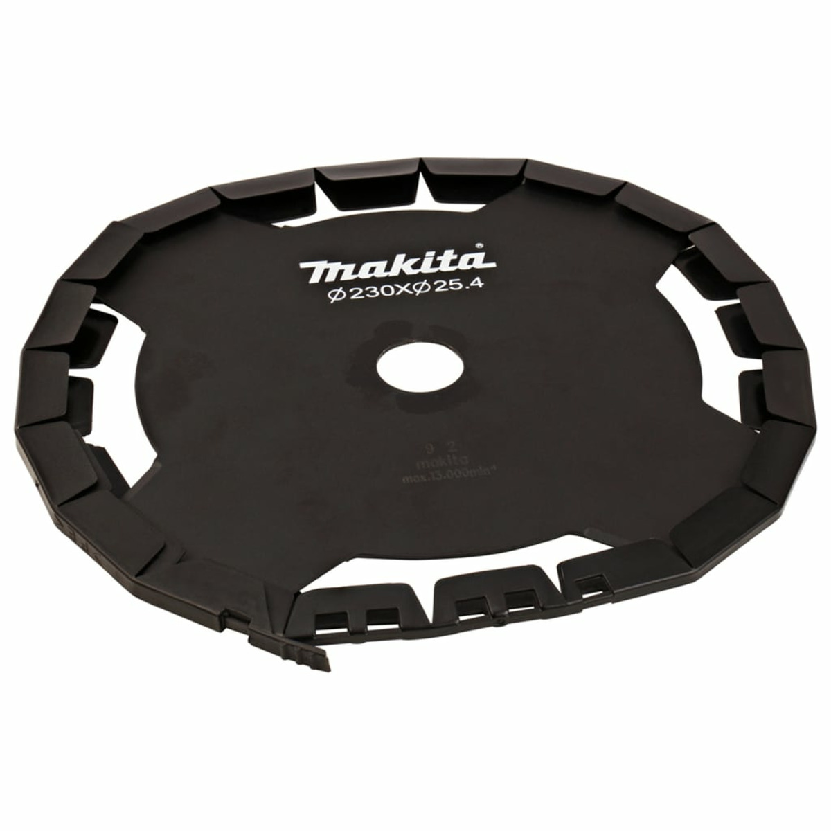 Schwarzes Makita Kreissägeblatt mit einzigartigem Zahndesign.