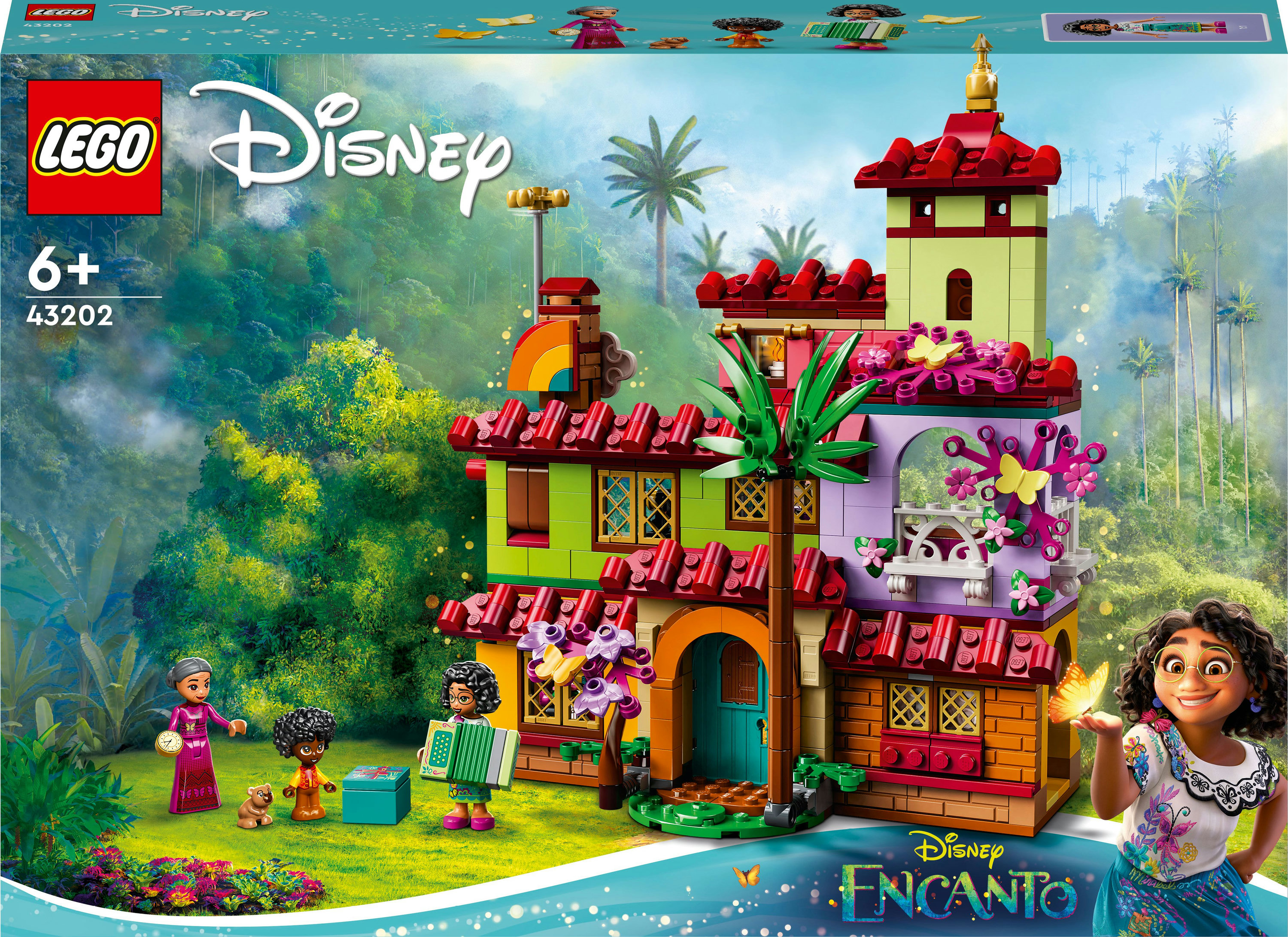 Lego Disney Encanto Set. Ein farbenfrohes Haus mit Figuren.