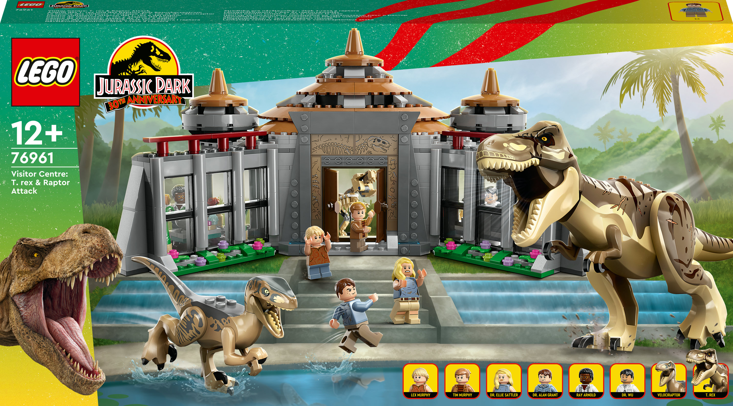 Zestaw Lego Jurassic Park z dinozaurami i figurkami.