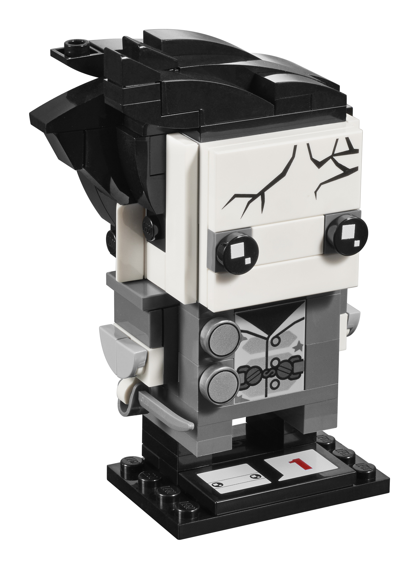 Lego BrickHeadz: Edward mit den Scherenhänden, eine stilisierte Blockfigur mit weißem Gesicht und schwarzen Haaren.