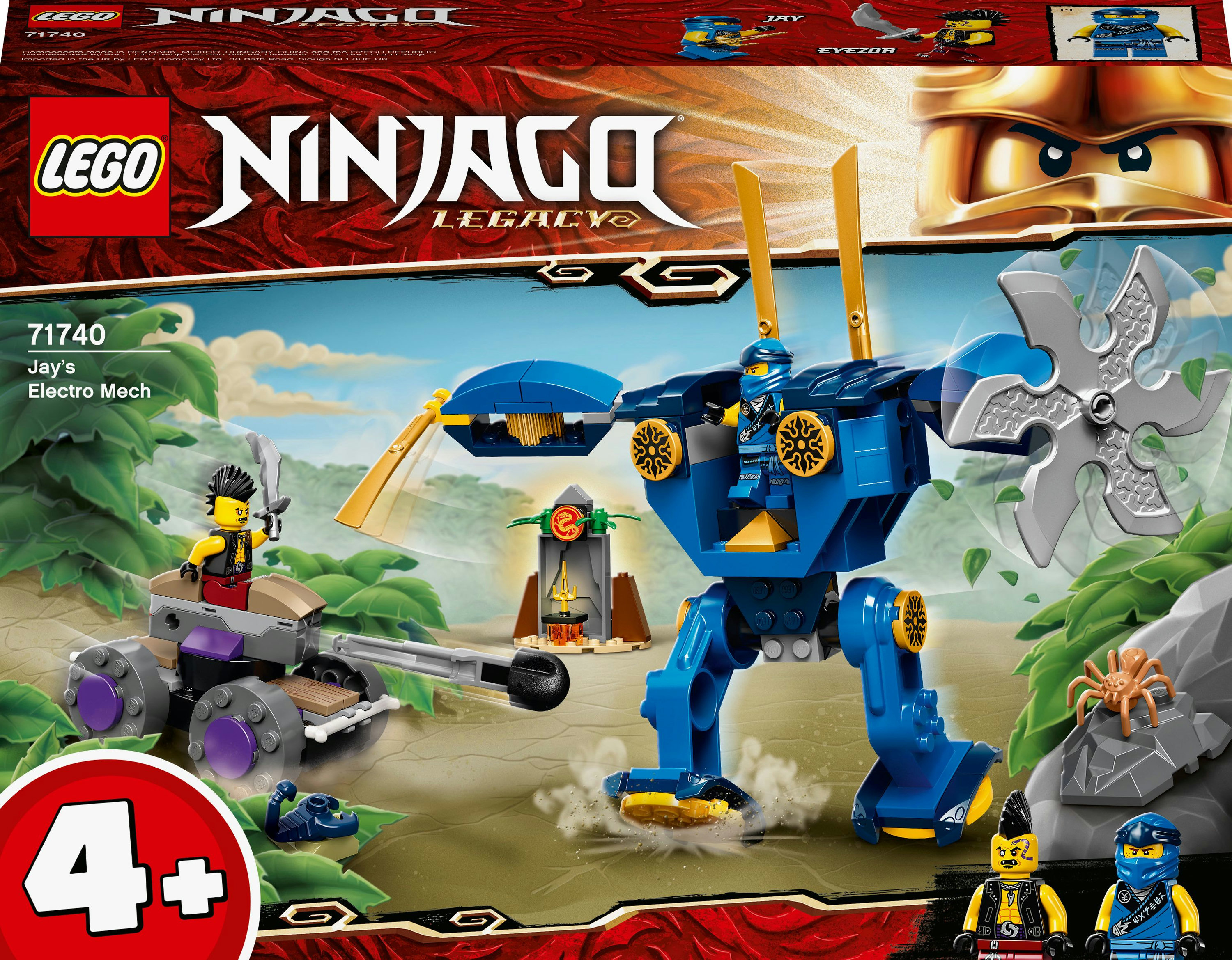 LEGO Ninjago Legacy Jay's Electro Mech Set mit Roboter und Minifiguren.