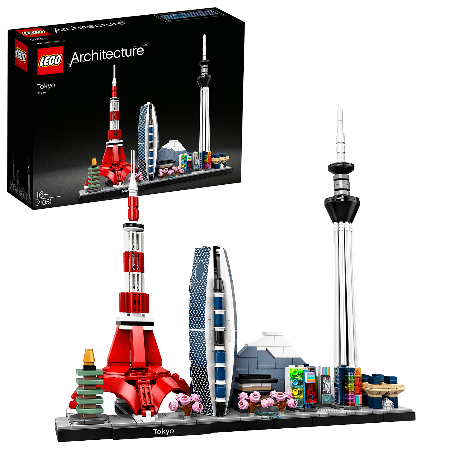 Lego Architecture Set des Tokioter Horizonts, mit mehreren ikonischen Gebäuden der Stadt.