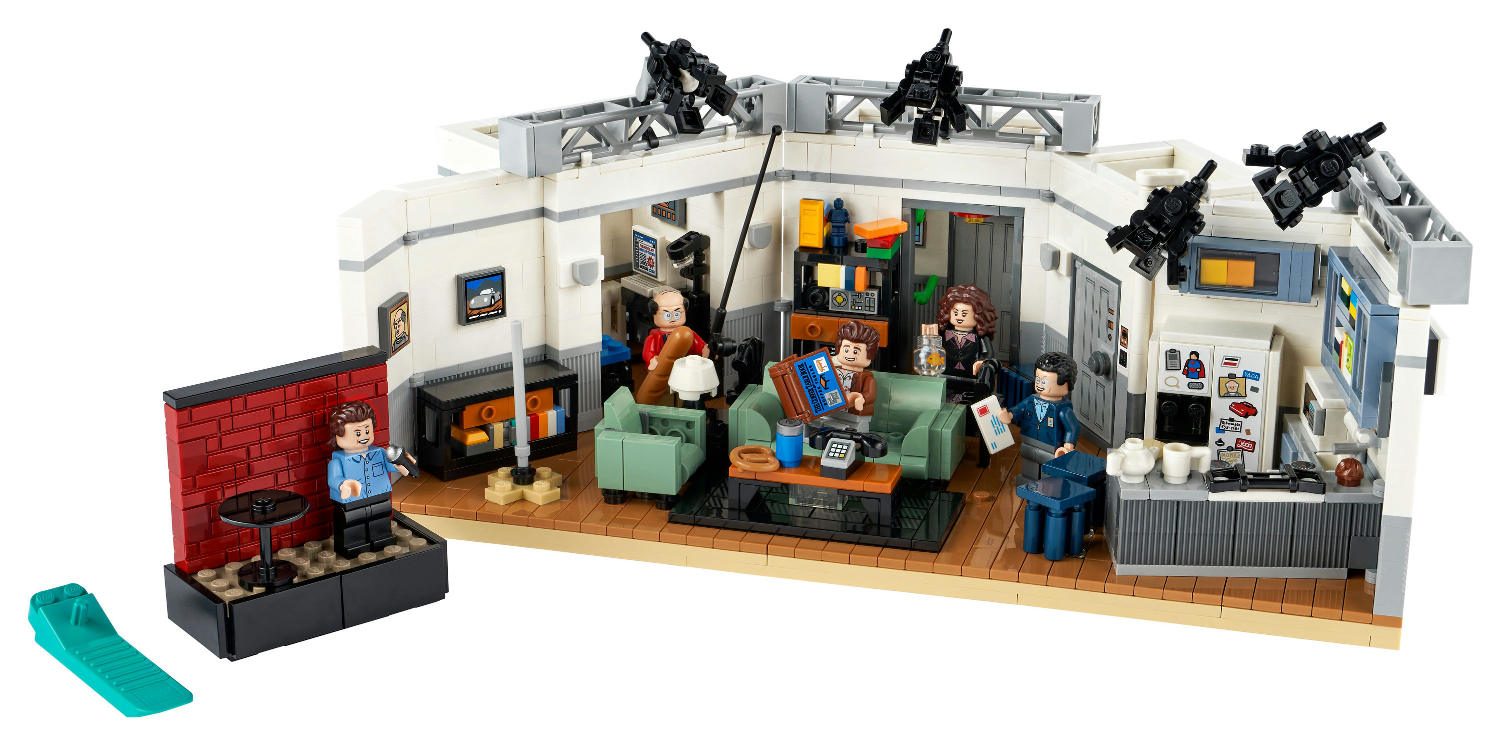 Lego-Set, das Seinfelds Wohnung nachbildet. Enthält Minifiguren und Möbel.