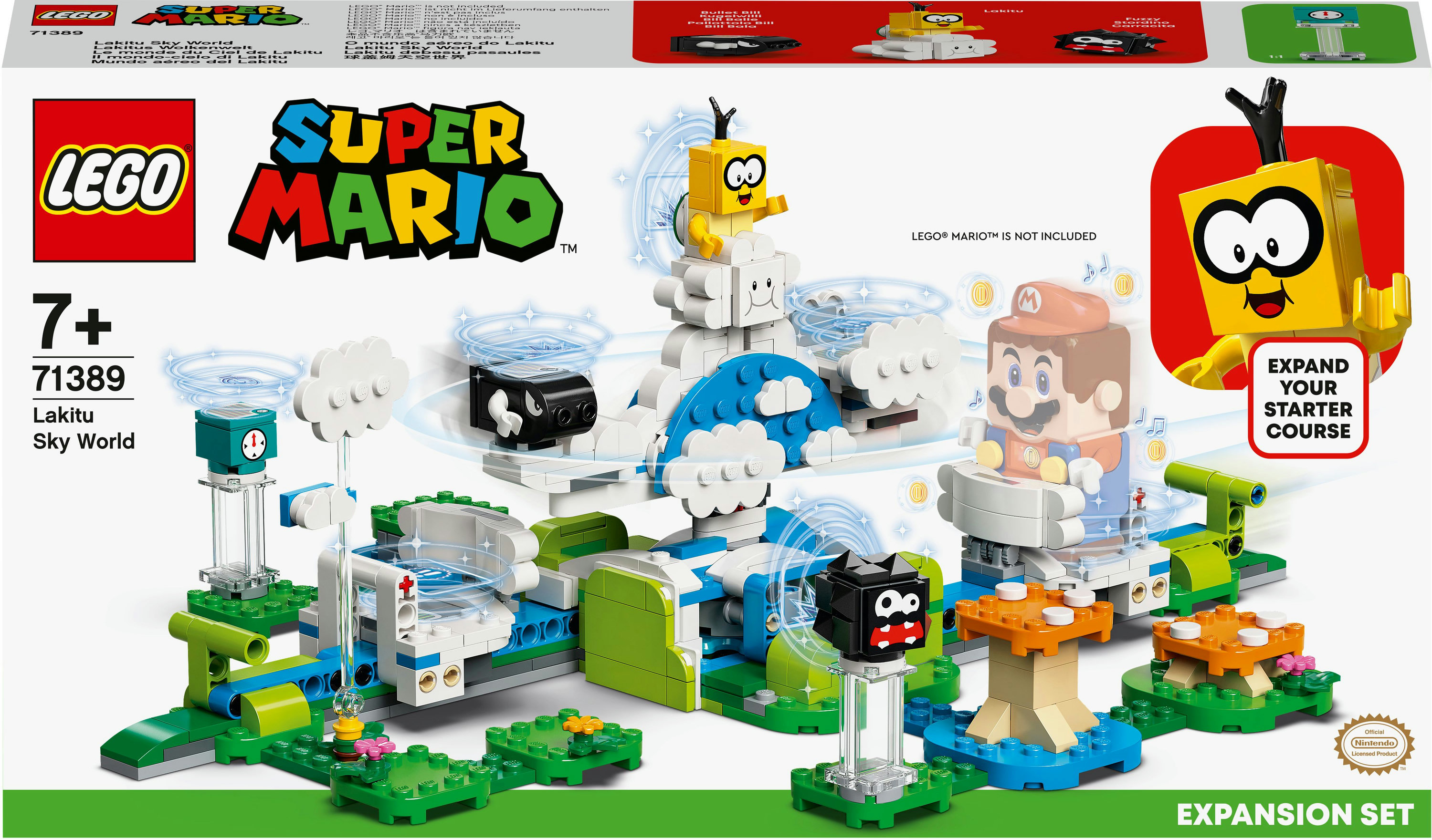 Lego Super Mario Lakitu Sky World Erweiterungsset mit Mario, Lakitu und Wolkenplattformen.