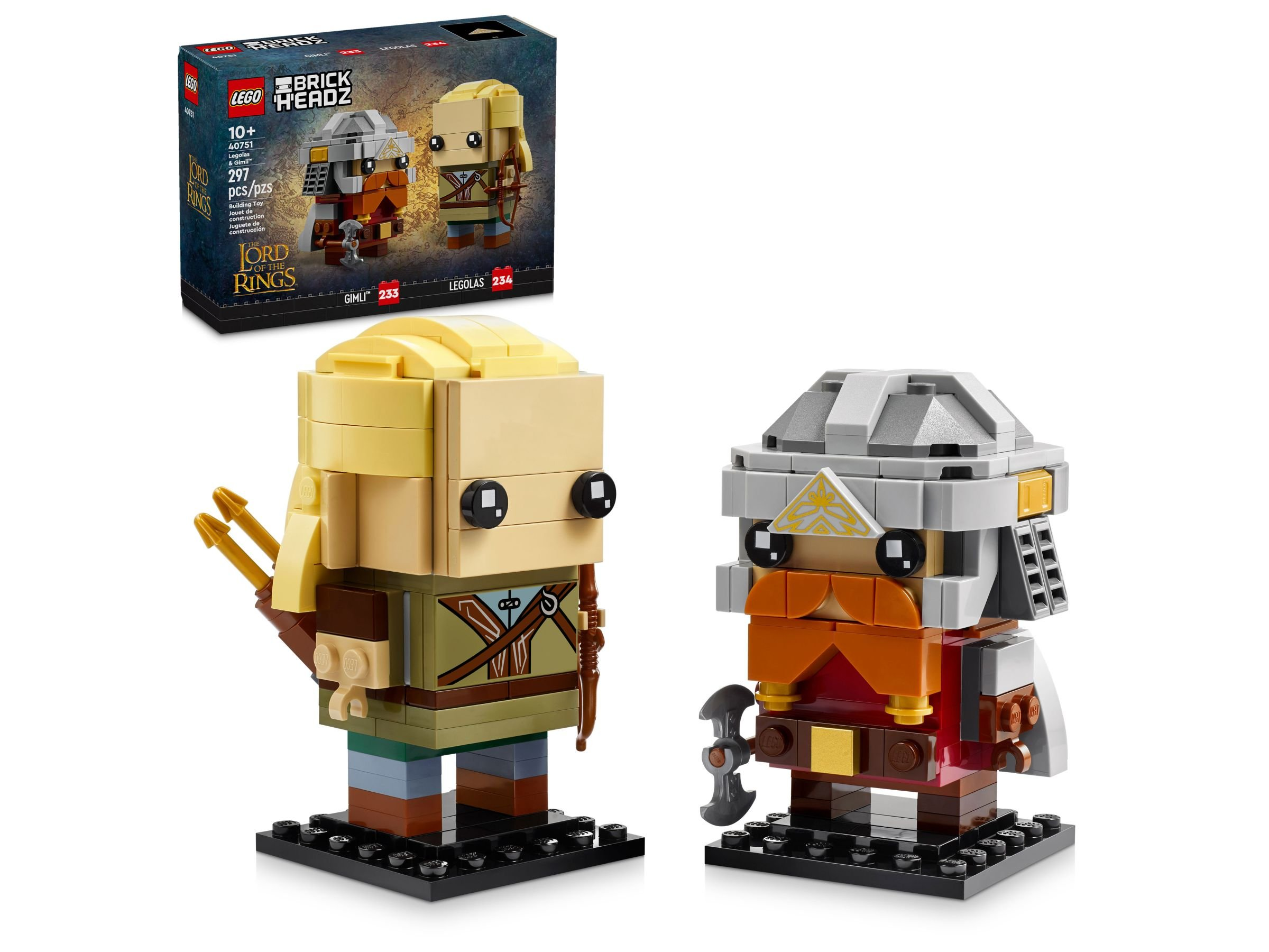 Set Lego BrickHeadz dei personaggi del Signore degli Anelli, Gimli e Legolas.