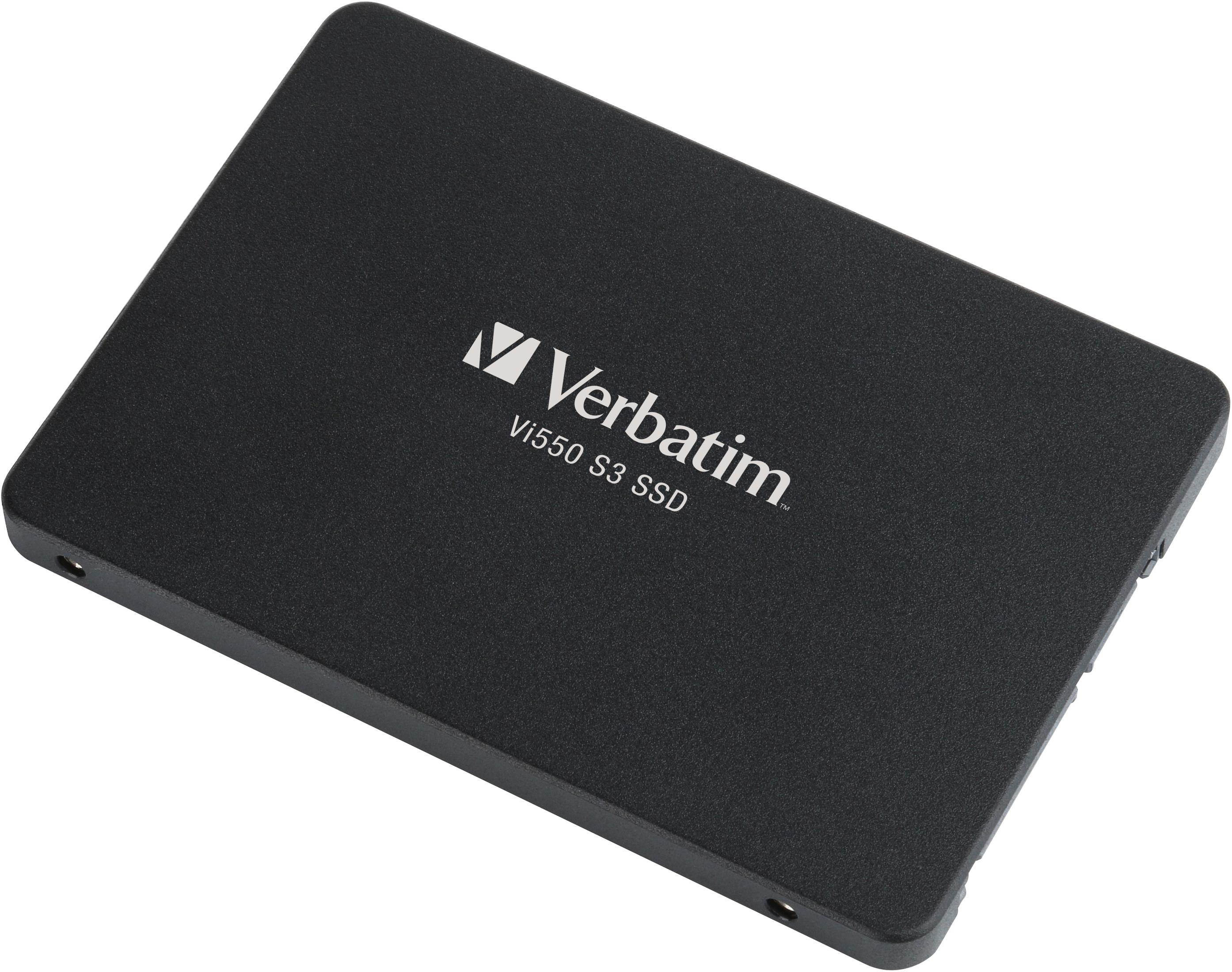 Verbatim Vi550 S3 SSD, czarny, prostokątny, z logo Verbatim.