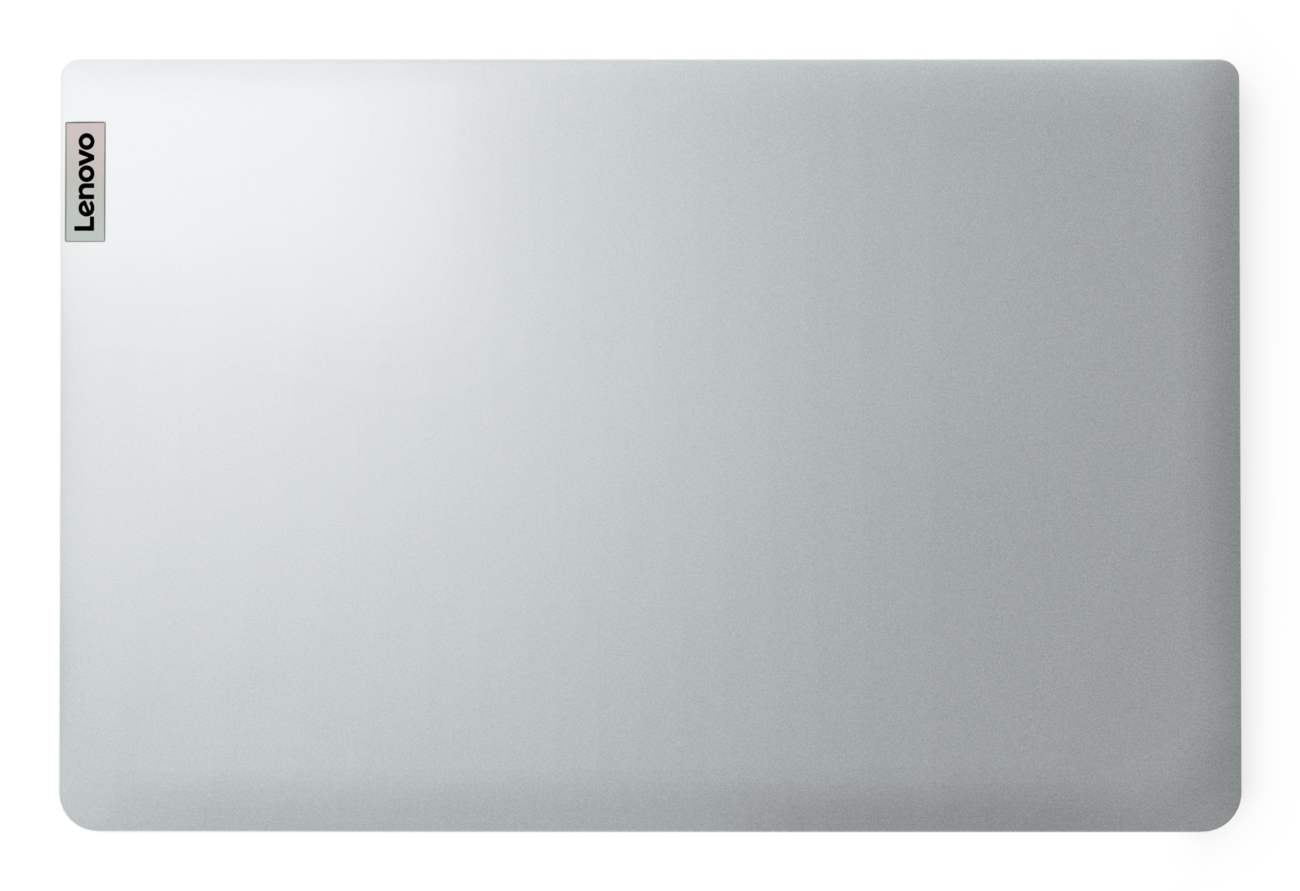 Pokrywa laptopa, srebrna, z logo Lenovo w lewym górnym rogu.