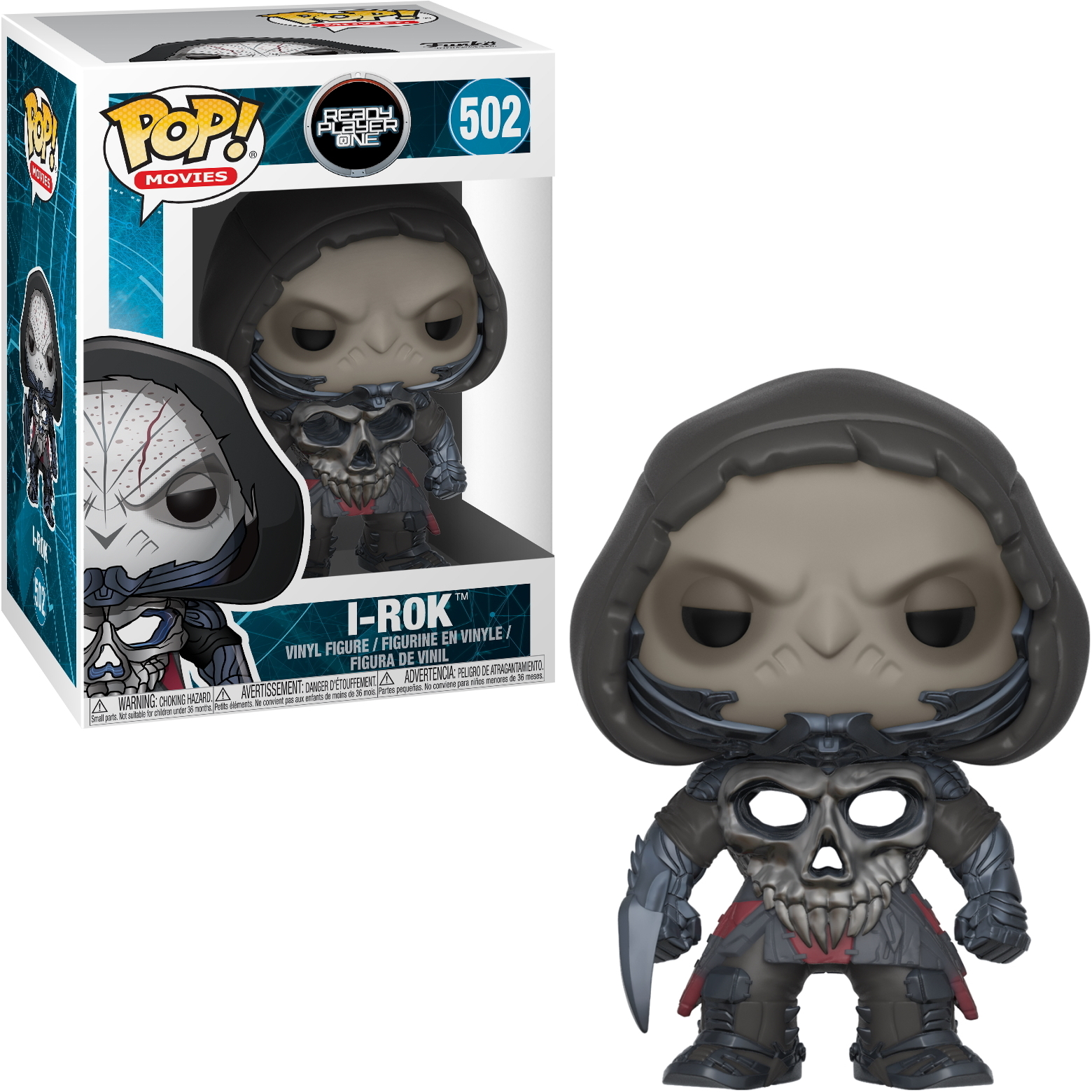 Funko Pop Figur von I-Rok aus Ready Player One. Figur in und außerhalb der Box.