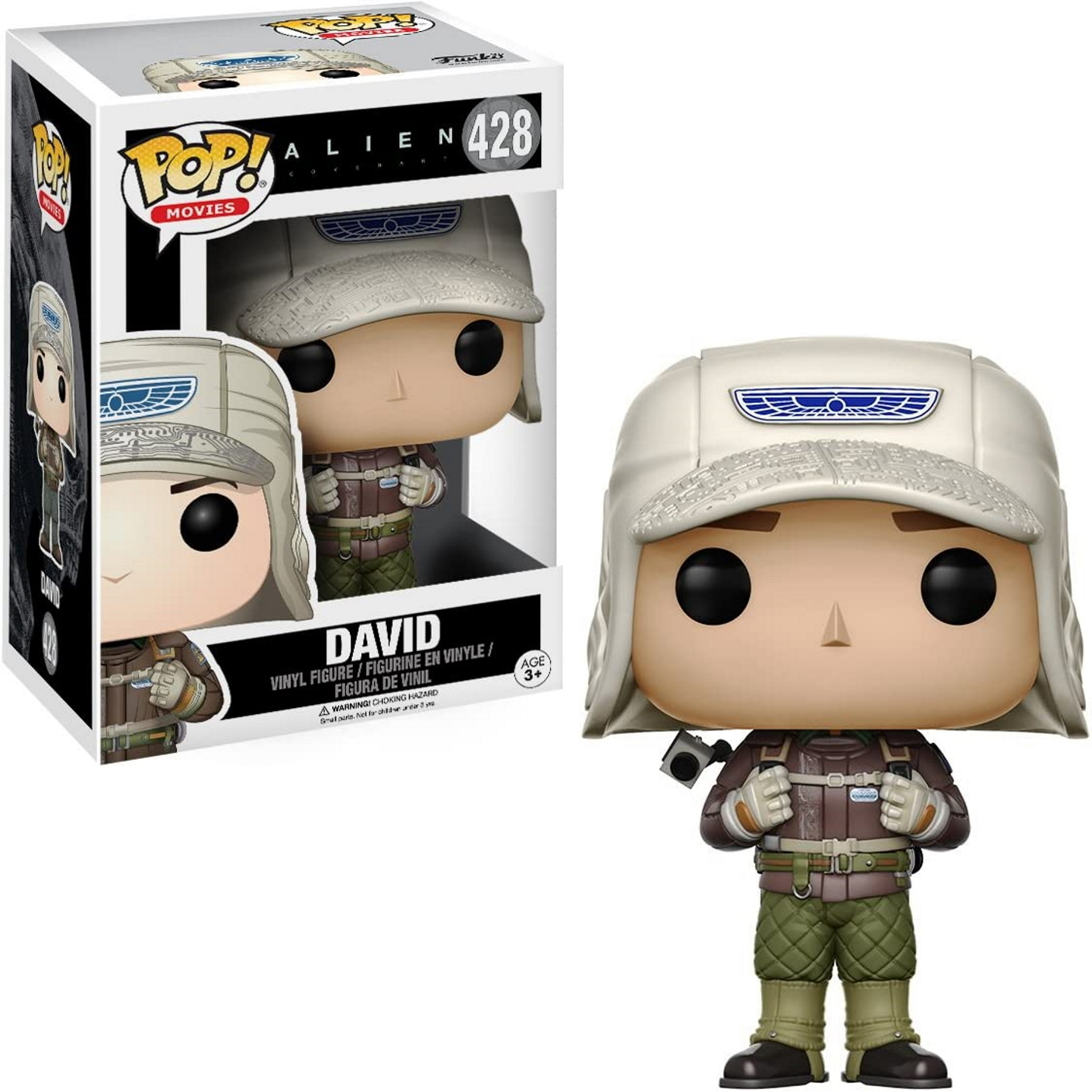 Figurka Funko Pop! postaci Obcego Davida w pudełku i jako figurka.
