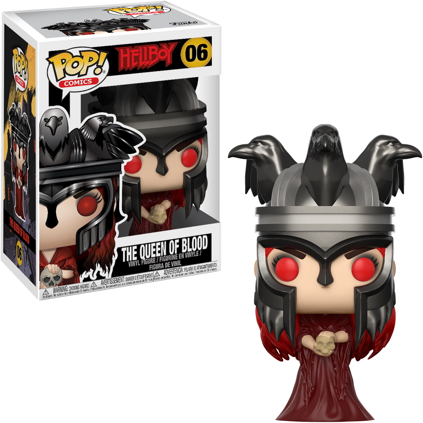 Hellboy Queen of Blood Funko Pop Figur, Box inklusive, mit gruseligem Gesicht.