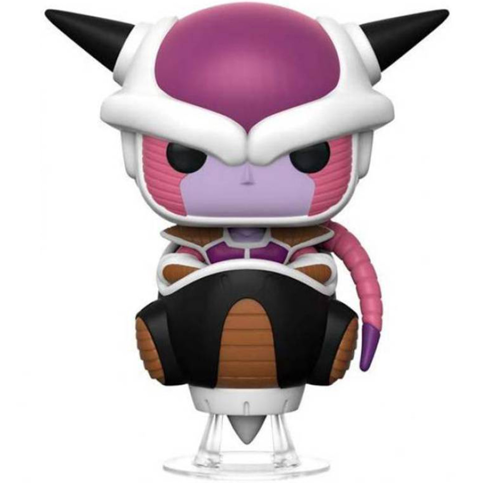 Figura di Frieza Funko Pop. Armatura bianca e viola, grandi corna, coda rosa.