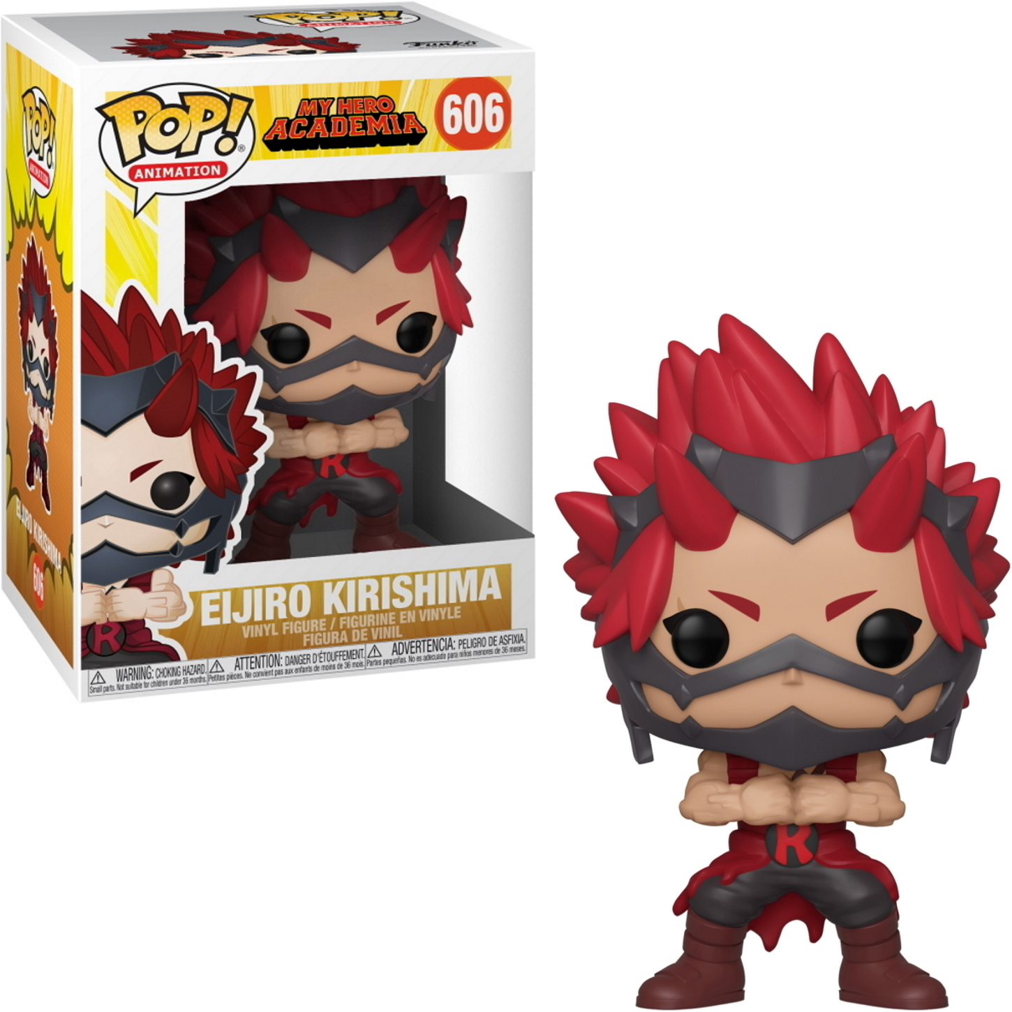 Funko Pop Figur von Eijiro Kirishima aus My Hero Academia, in Box und separat.