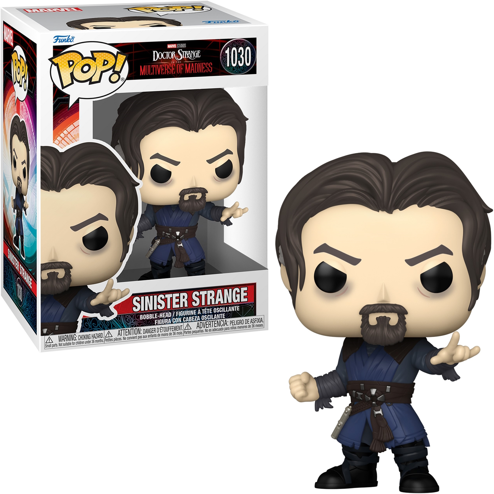 Funko Pop di Dr. Strange, Sinister Strange, con scatola.