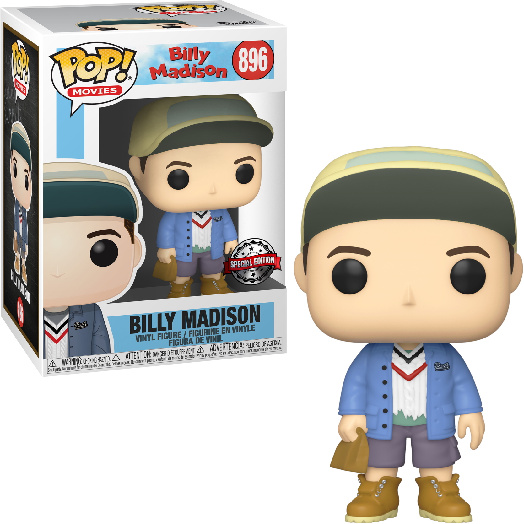 Funko Pop von Billy Madison. Figur in und außerhalb der Box.