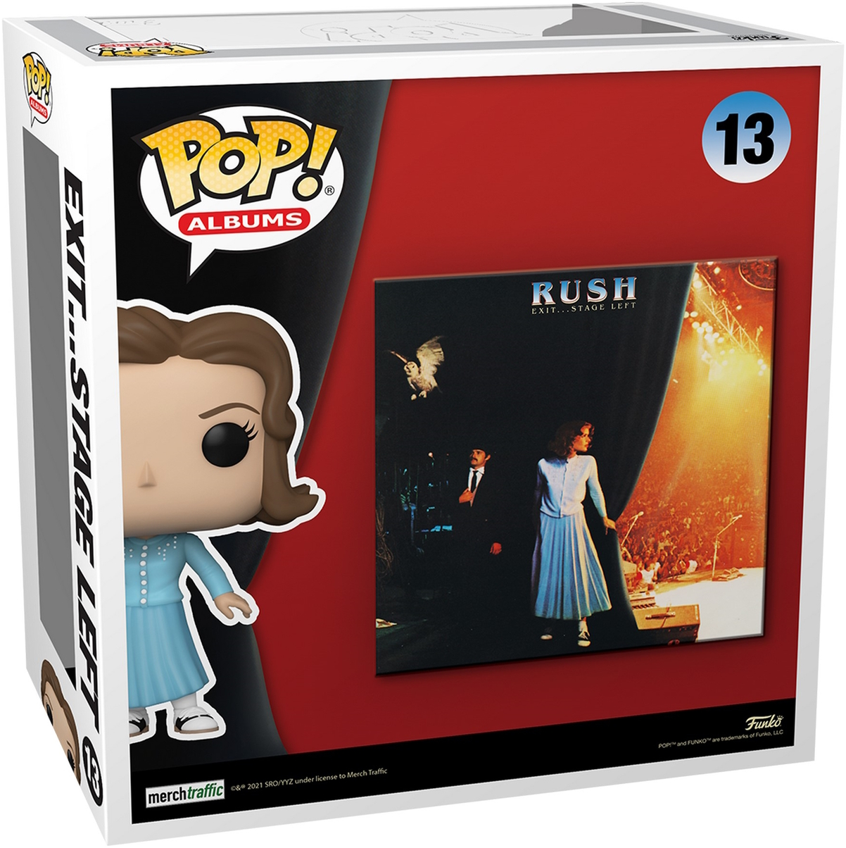 Una scatola Funko Pop con una copertina di un album e una figura di una donna.