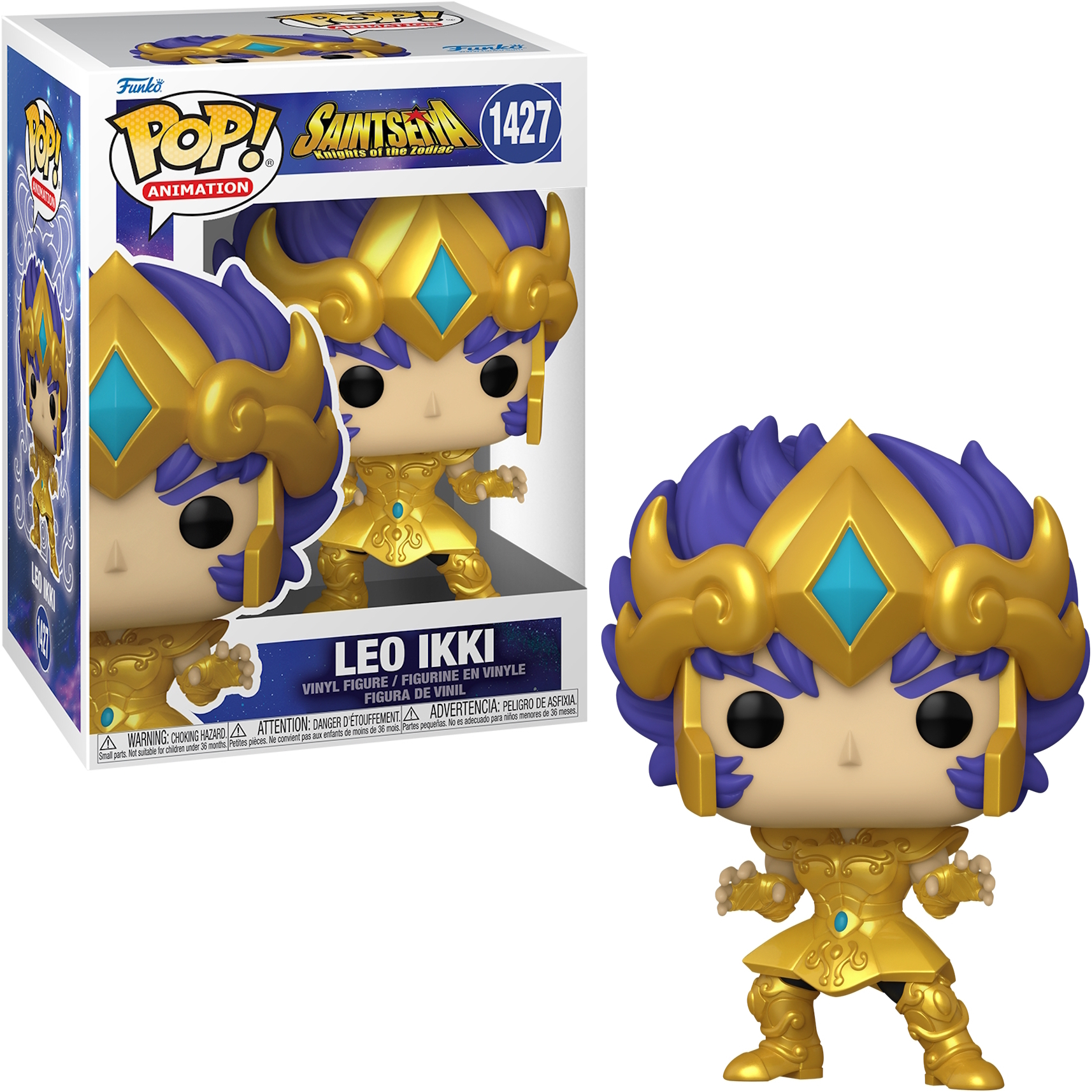 Funko Pop di Leo Ikki di Saint Seiya, in armatura d'oro.