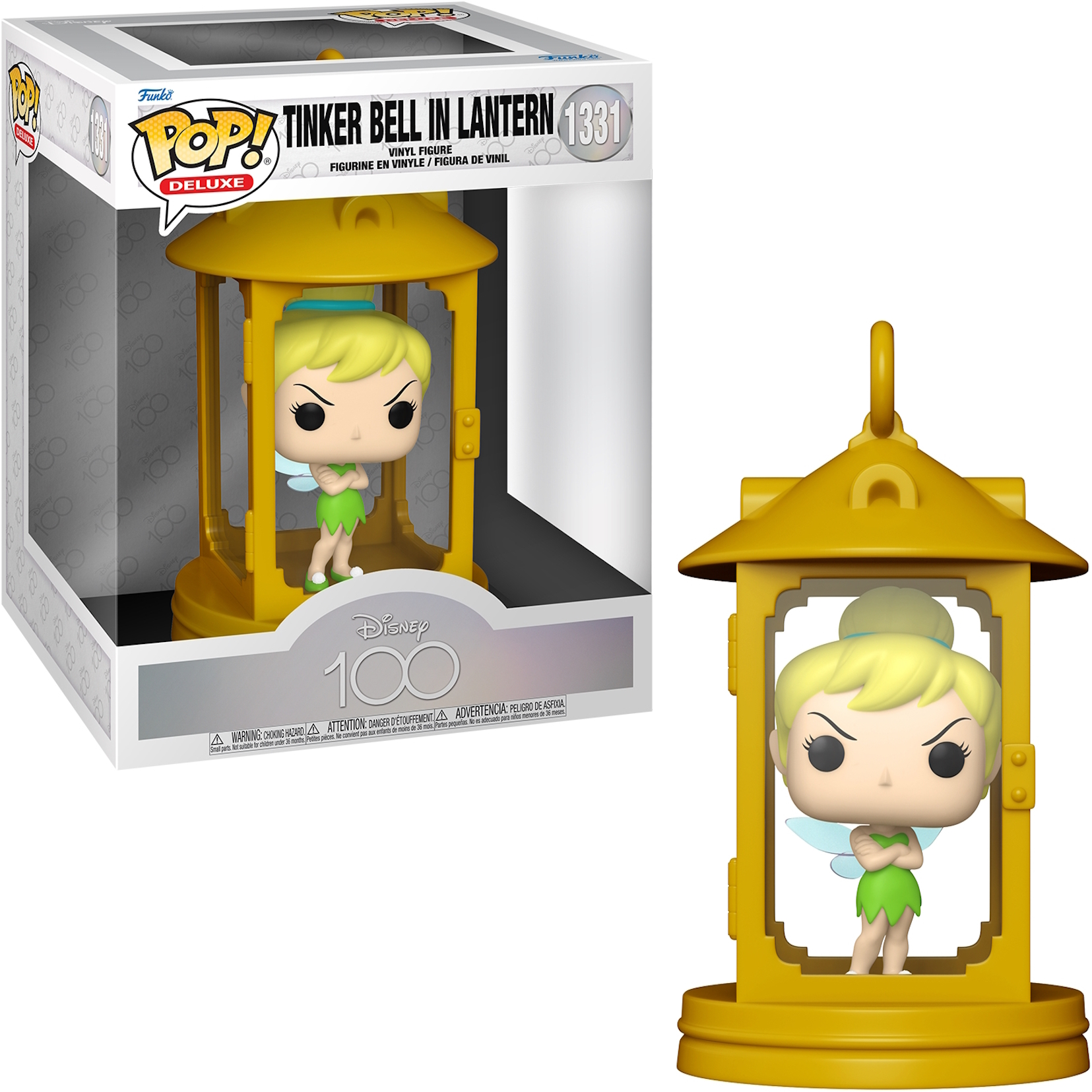Funko Pop di Trilli in una lanterna gialla, in una scatola e in piedi.