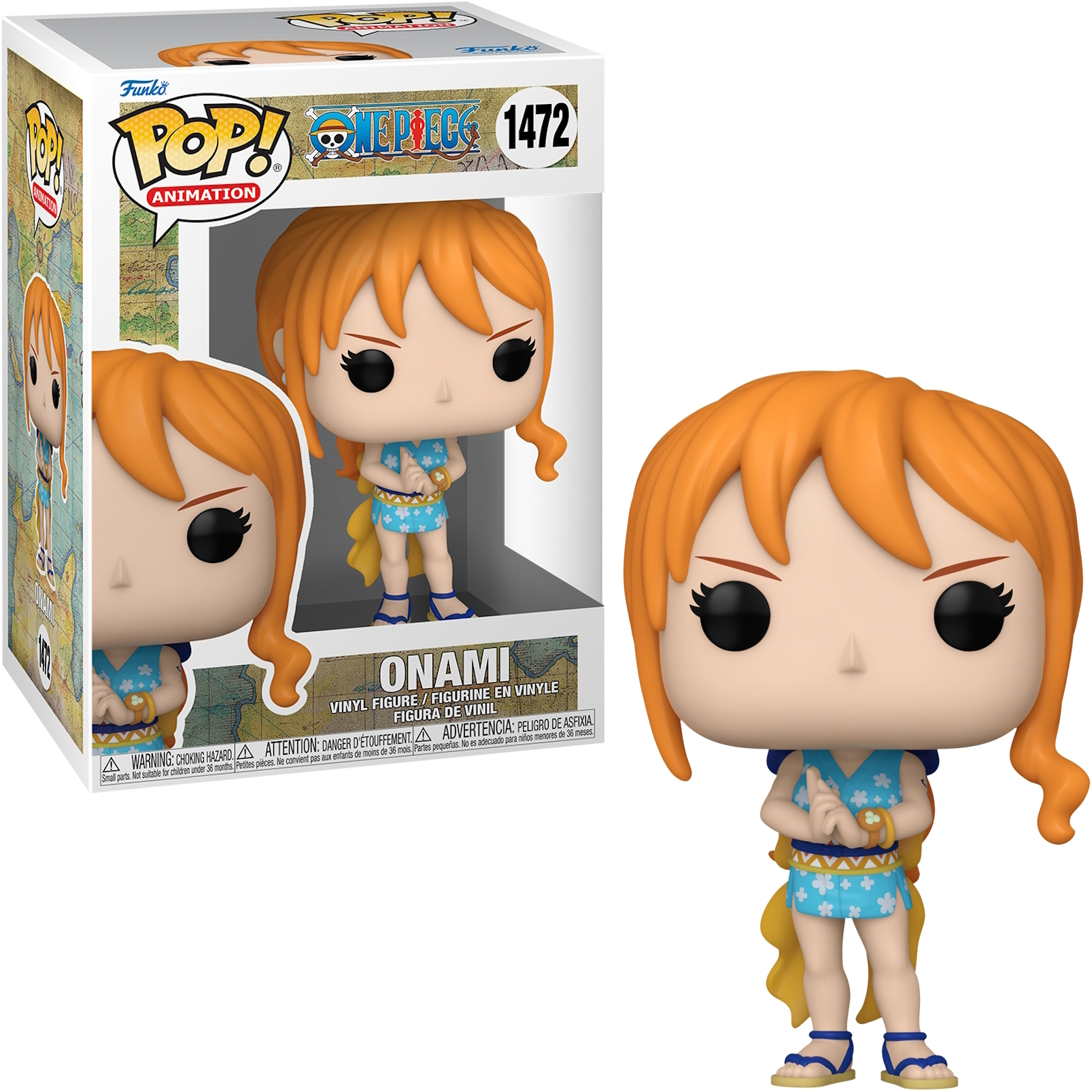 Figura Funko Pop di Onami di One Piece, in una scatola ed esposta singolarmente.