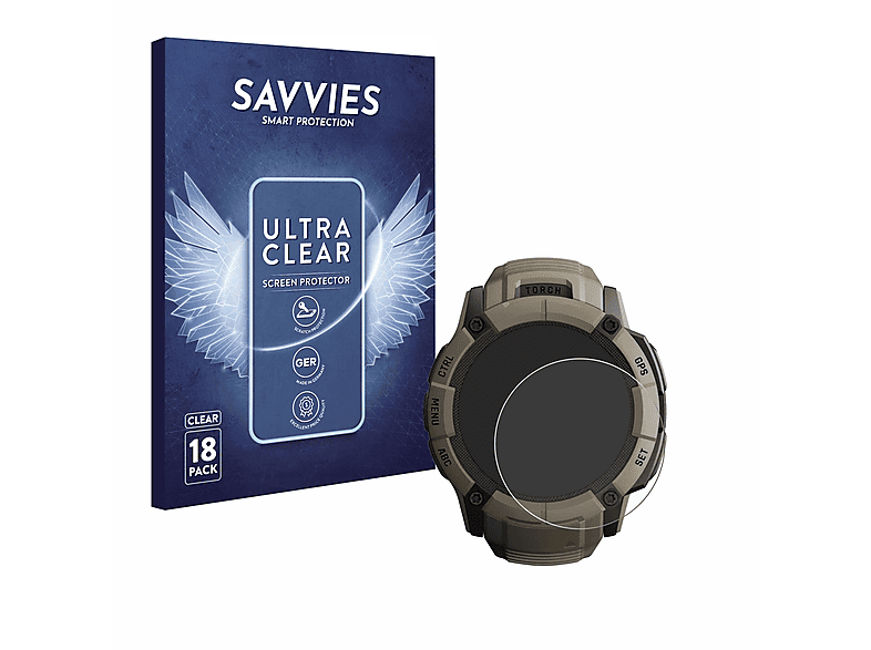 BROTECT Schutzglas Für Garmin Instinct Tactical Edition – Panzerfolie Made In Germany, Kratzfest 9H, Anti-Fingerprint