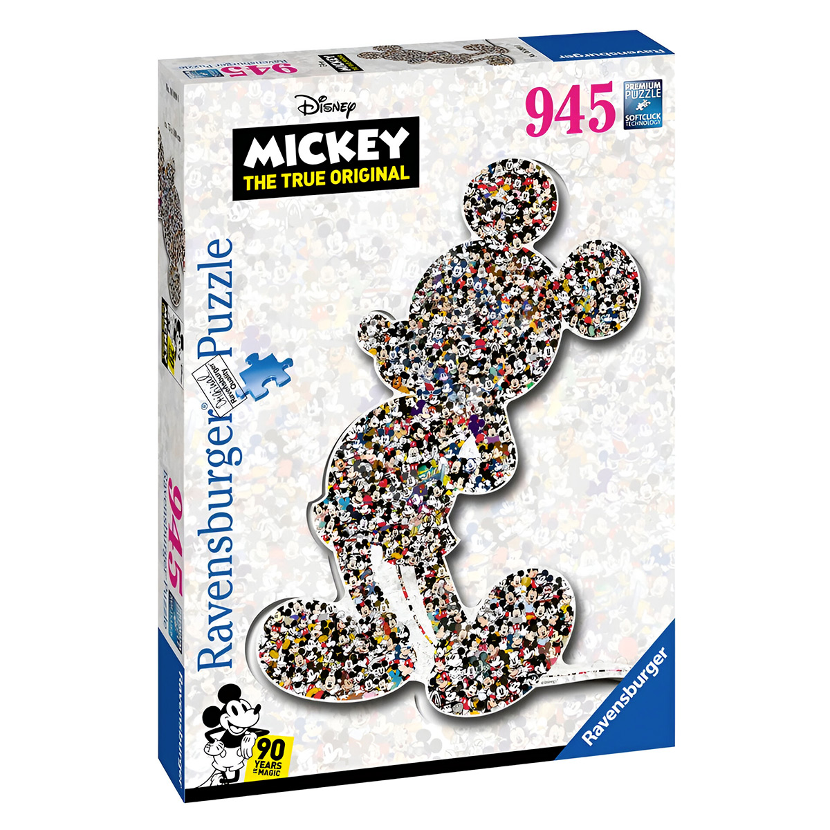 Mickey Mouse Puzzlebox. Mickys Bild wird aus vielen Mickey Mouse Figuren gebildet.