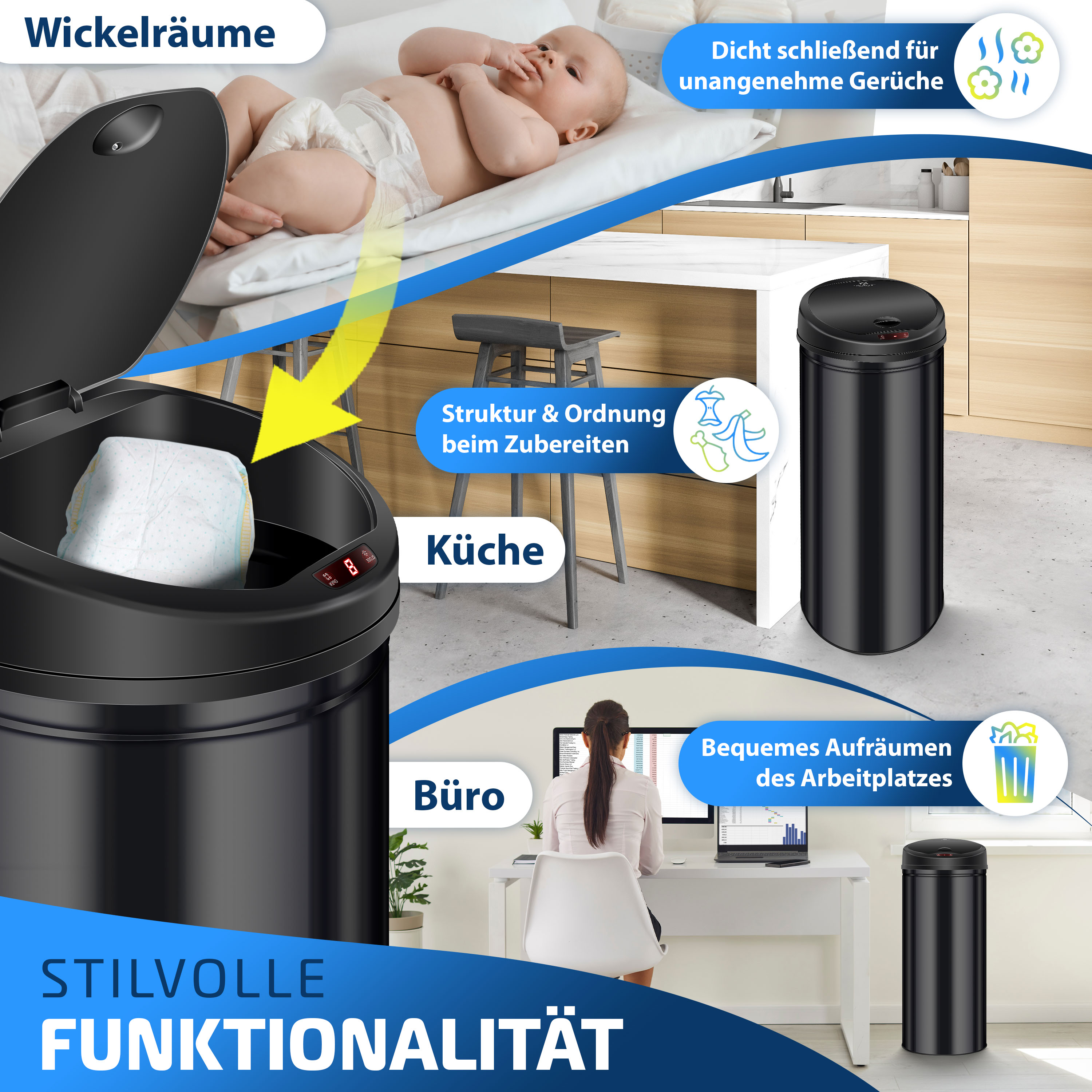 KESSER 19457 Abfalleimer 56 Liter Mülleimer