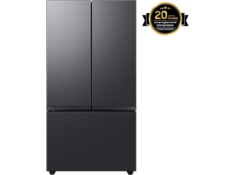 SAMSUNG RF24BB620EB1EF French Door (E, 1778 mm hoch, Premium Black Steel)