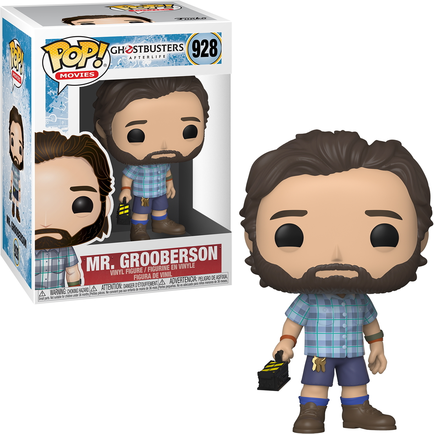 Una statuetta Funko Pop di Mahito con scatola, che mostra una figura con cicatrici.