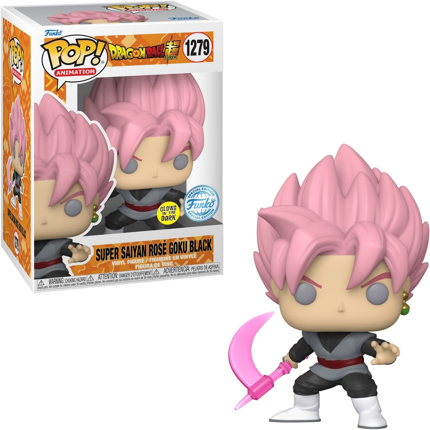 Figura Funko Pop di Super Saiyan Rose Goku Black, con scatola.