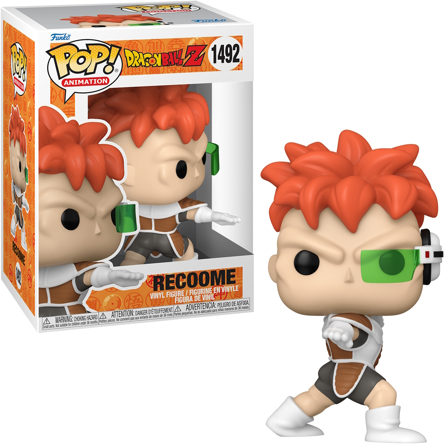 Funko Pop! Dragon Ball Z Figur in und außerhalb der Box. Die Figur ist orange und weiß.