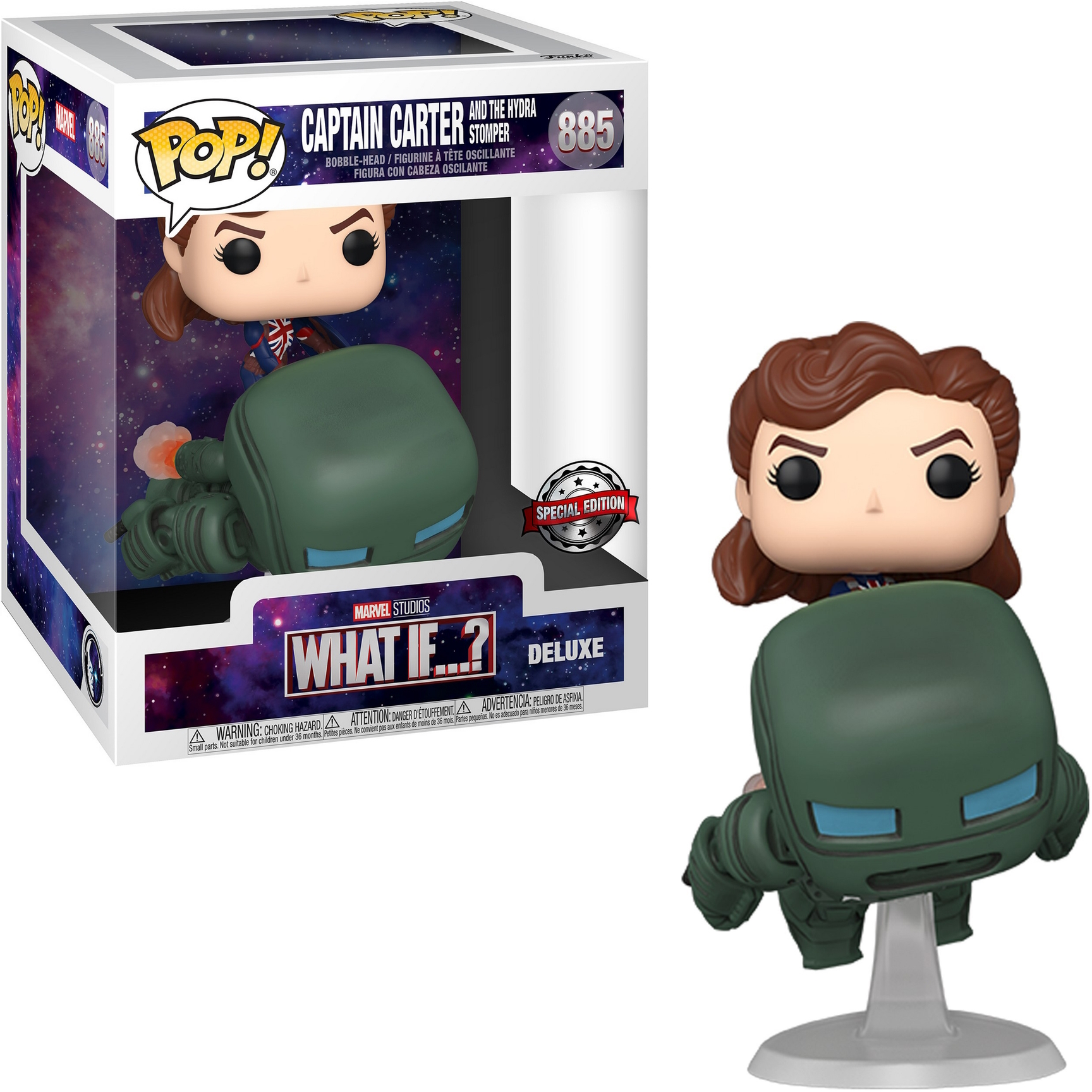 Funko Pop! di Captain Carter e l'Hydra Stomper. Edizione speciale.
