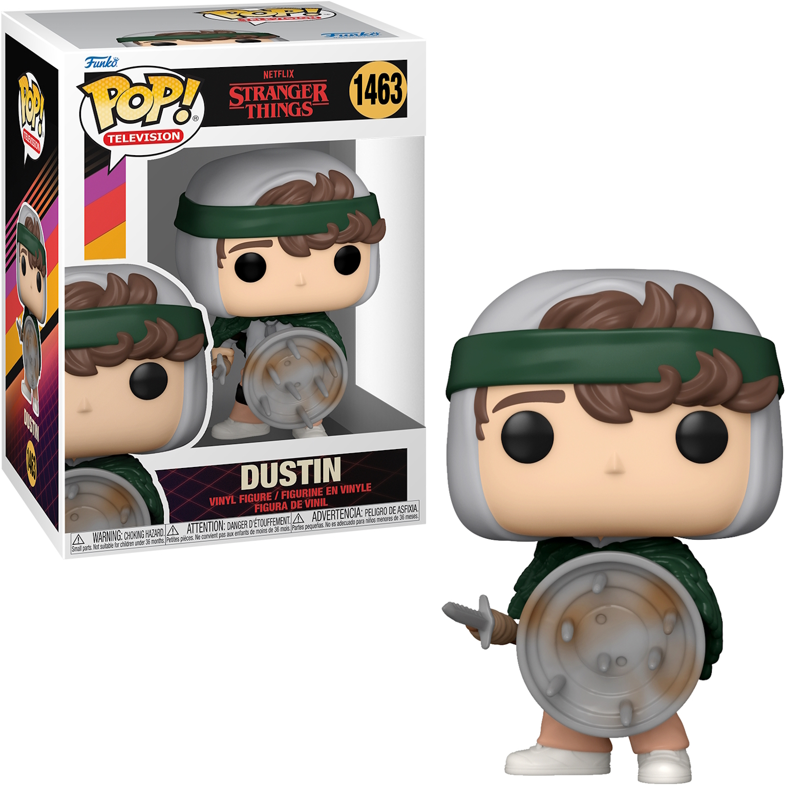 Funko Pop Figur von Dustin aus Stranger Things, mit Box und Figur.