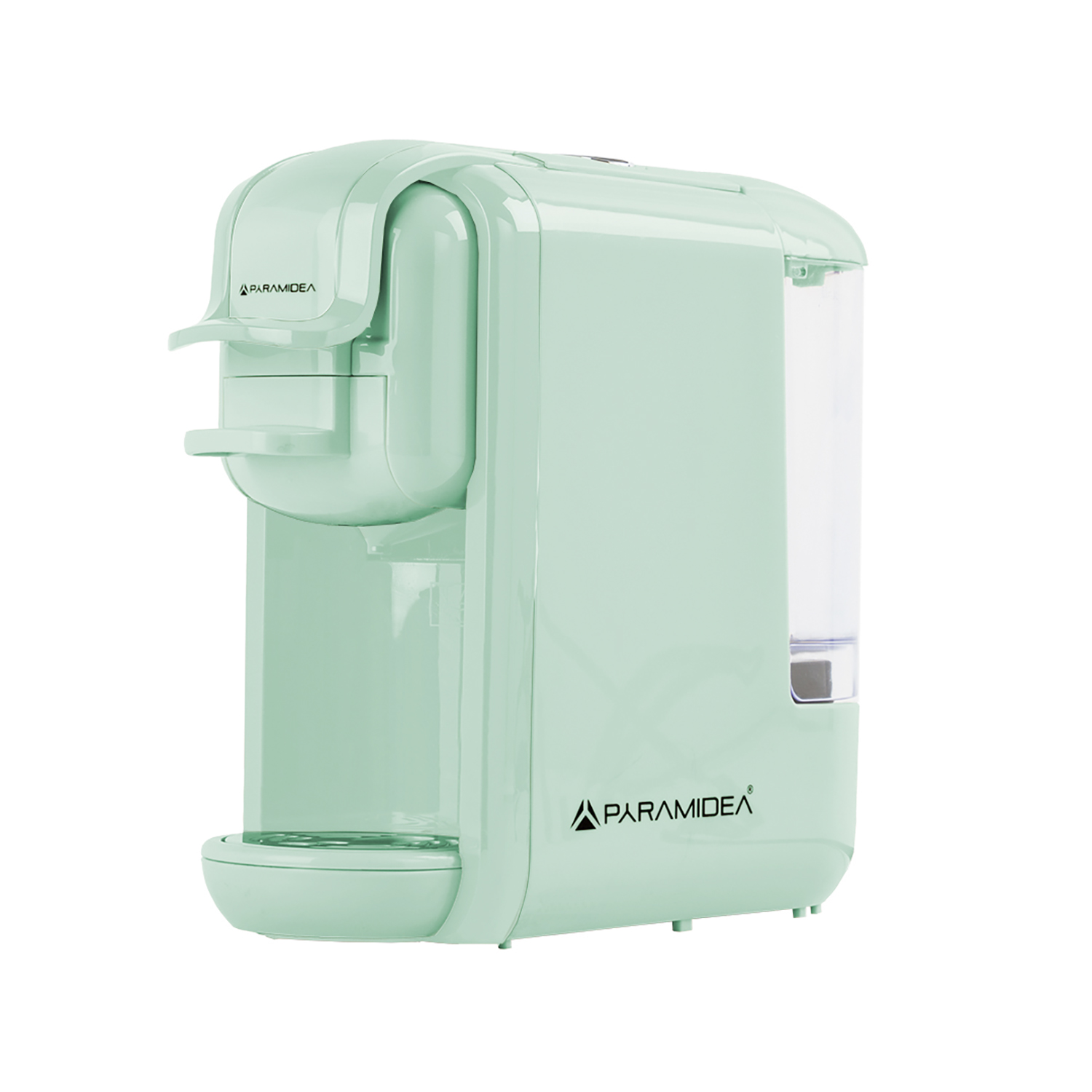Macchina da caffè verde menta, marchio IDEACAFE. Con serbatoio dell'acqua e beccuccio erogatore.