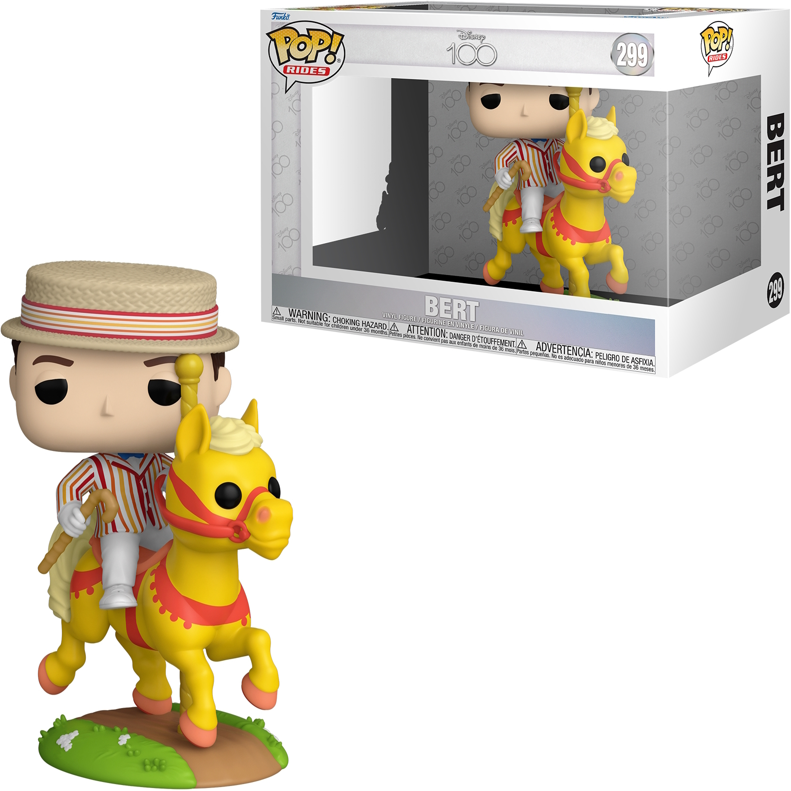 Bert z Mary Poppins POP! figurka z żółtym koniem w pudełku.