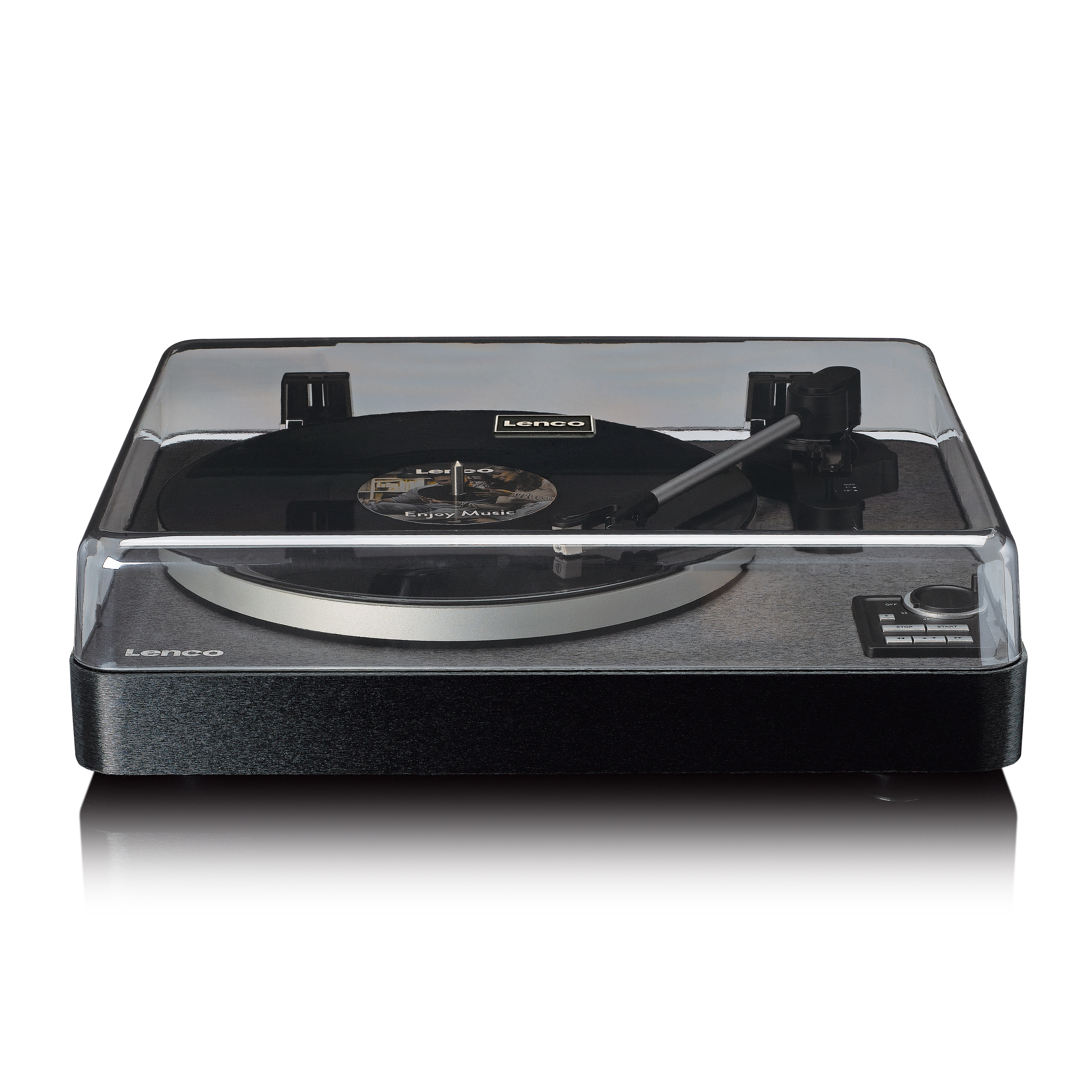 Gramofon LENCO LBTA-165BK BT automatyczny z wbudowanym przedwzmacniaczem i Bluetooth Szary