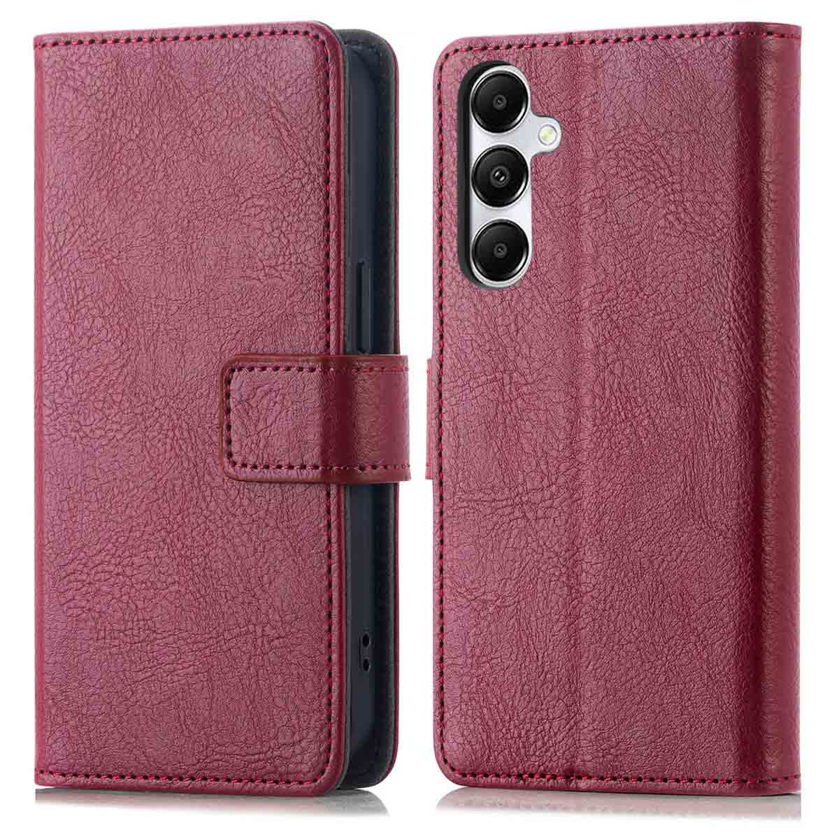 IMOSHION Coque folio compatible avec Samsung Galaxy S24/Samsung Galaxy S25 Étui de Téléphone voor Samsung Samsung Galaxy S24/Samsung Galaxy S25 Rouge foncé