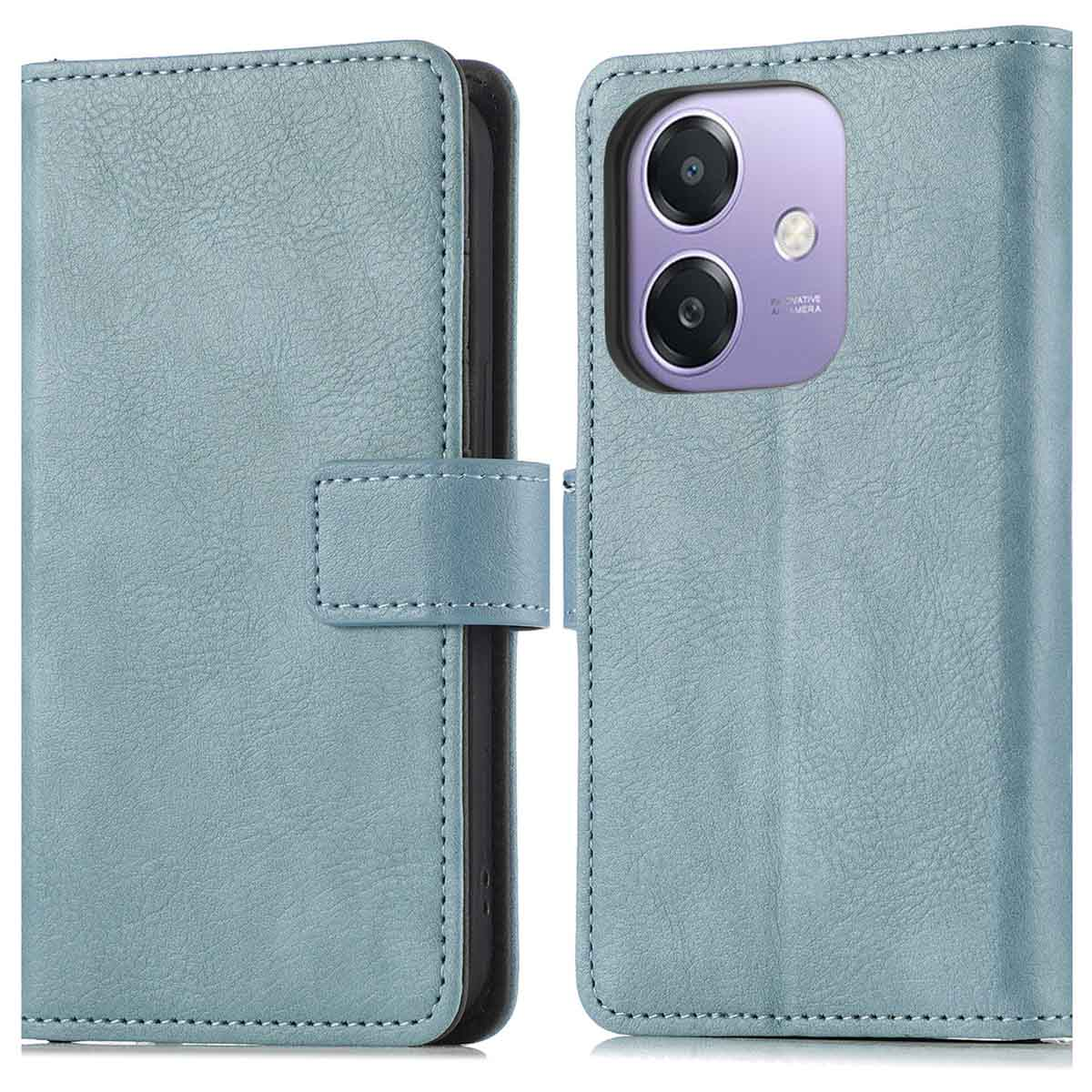 IMOSHION Coque folio compatible avec Oppo A40/Oppo A40M/Oppo A60 (5G) Étui de Téléphone voor Oppo Oppo A40/Oppo A40M/Oppo A60 (5G) Bleu clair