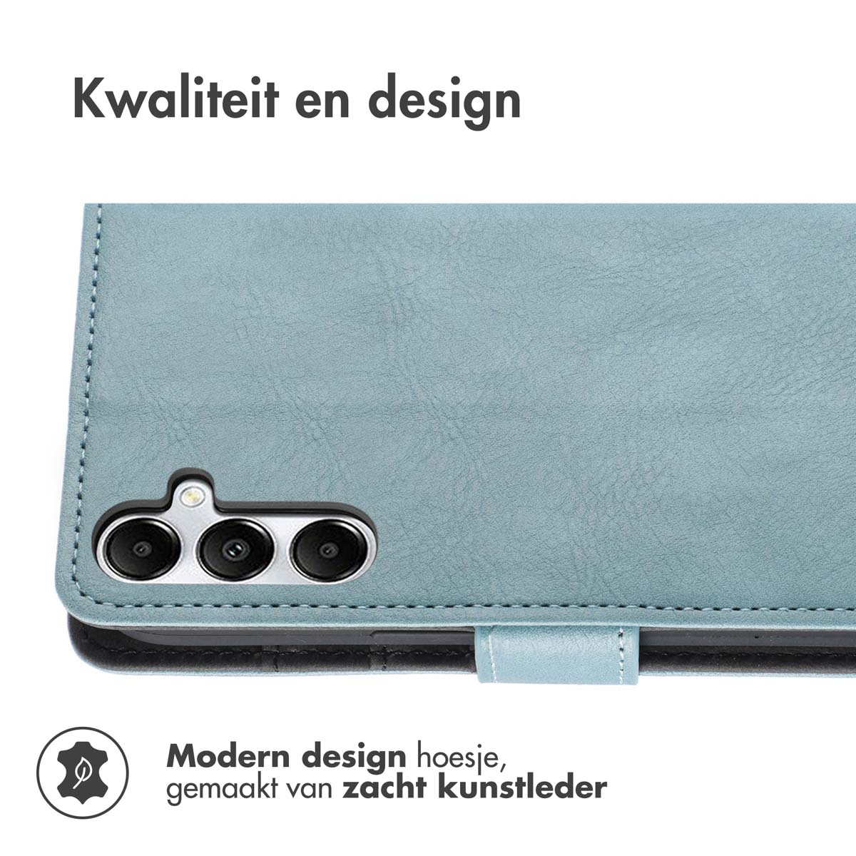 IMOSHION Luxe Bookcase - Geschikt voor Samsung Galaxy S25 Plus - Telefoonhoesje voor Samsung Samsung Galaxy S25 Plus Lichtblauw