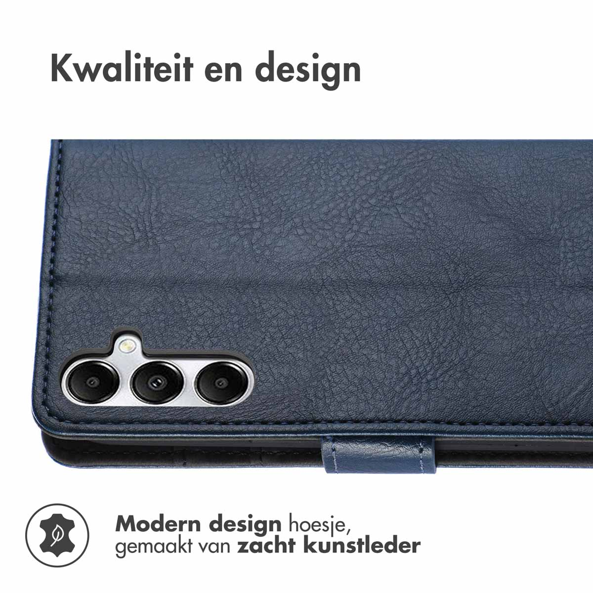 IMOSHION Luxuriöse Klapphülle, Bookcover, Samsung, Galaxy A16 (4G)/ Galaxy A16 (5G), Dunkelblau