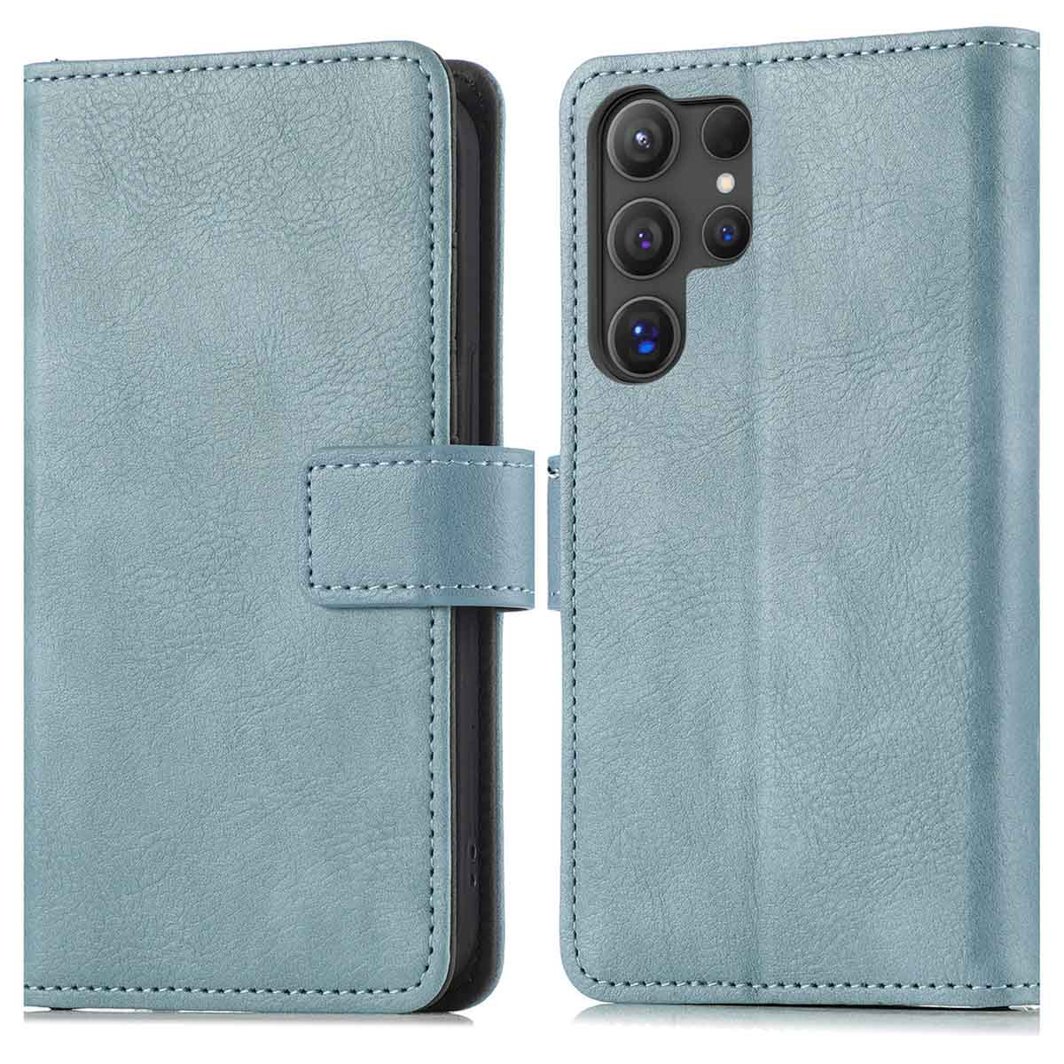 IMOSHION Coque folio compatible avec Samsung Galaxy S25 Ultra Étui de Téléphone voor Samsung Samsung Galaxy S25 Ultra Bleu clair