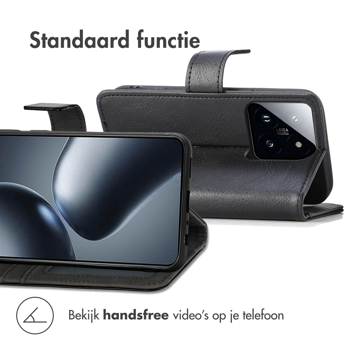 IMOSHION Coque folio compatible avec Xiaomi 14T Pro Étui de Téléphone voor Xiaomi Xiaomi 14T Pro Noir