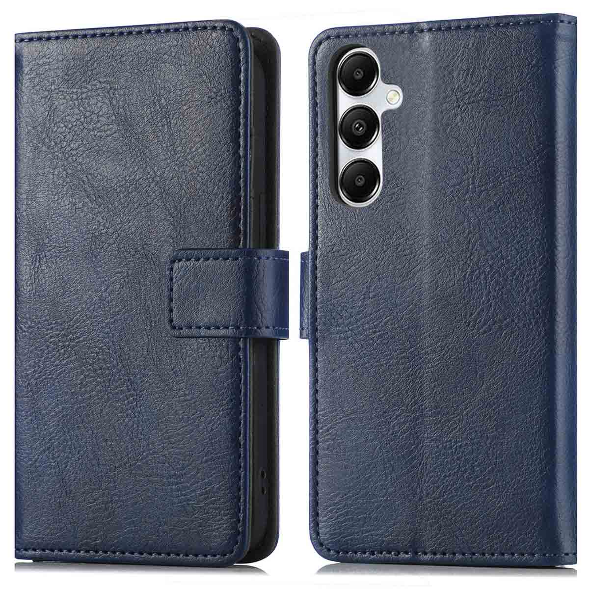 IMOSHION Luxe Bookcase - Geschikt voor Samsung Galaxy S25 Plus - Telefoonhoesje voor Samsung Samsung Galaxy S25 Plus Donkerblauw