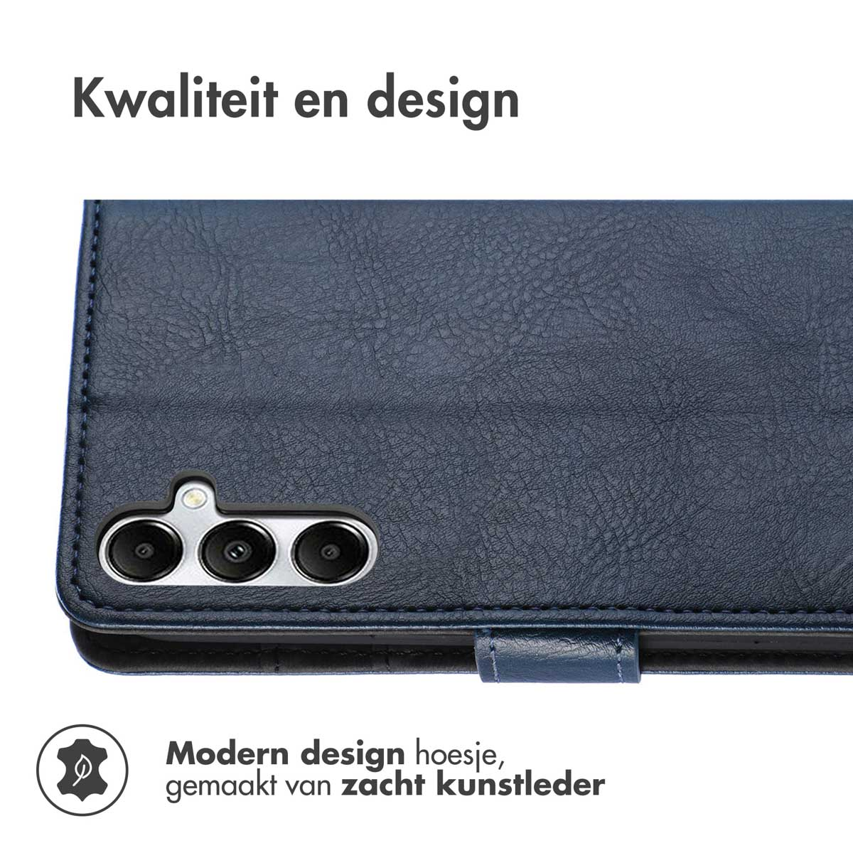 IMOSHION Luxe Bookcase - Geschikt voor Samsung Galaxy S25 Plus - Telefoonhoesje voor Samsung Samsung Galaxy S25 Plus Donkerblauw