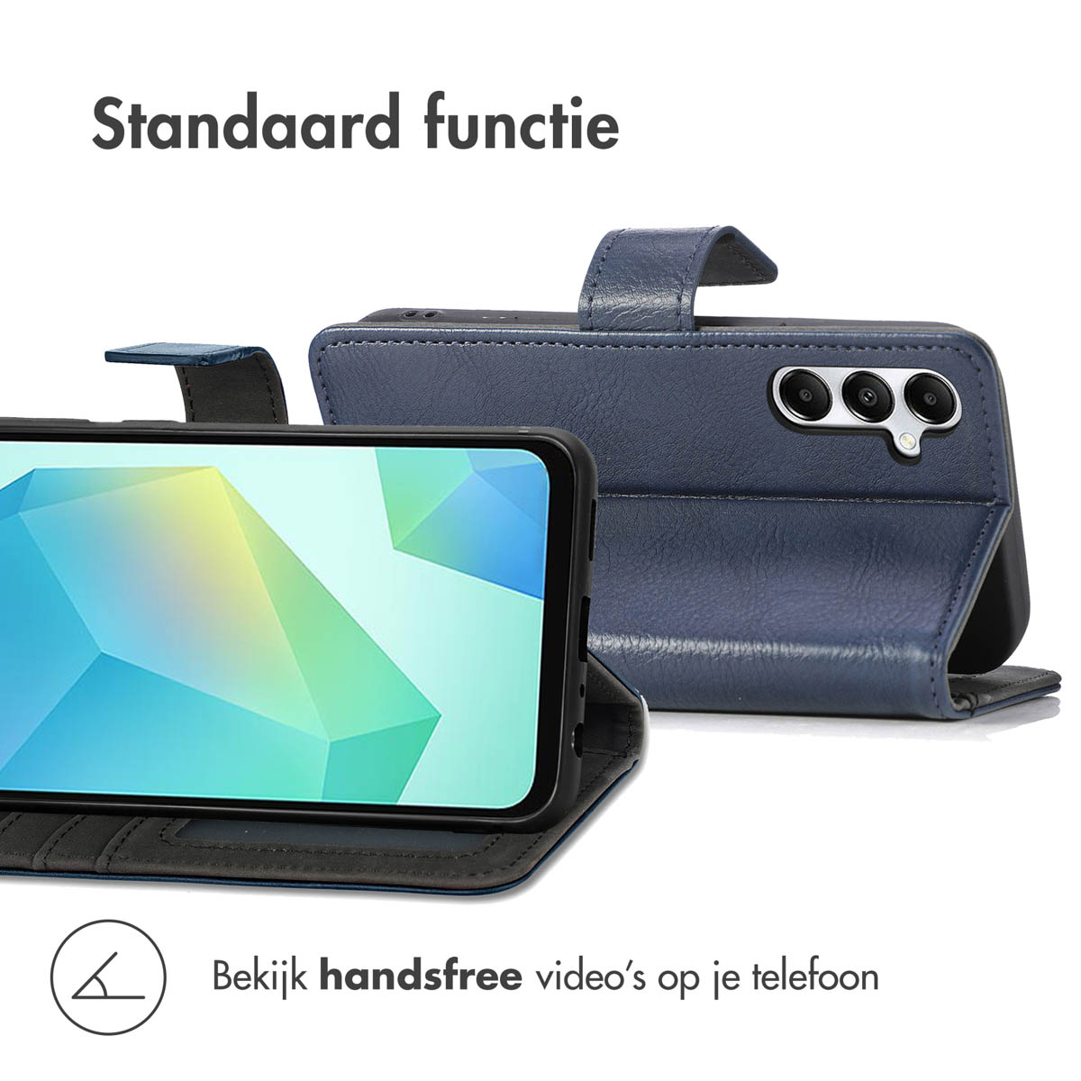 IMOSHION Luxe Bookcase - Geschikt voor Samsung Galaxy S25 Plus - Telefoonhoesje voor Samsung Samsung Galaxy S25 Plus Donkerblauw