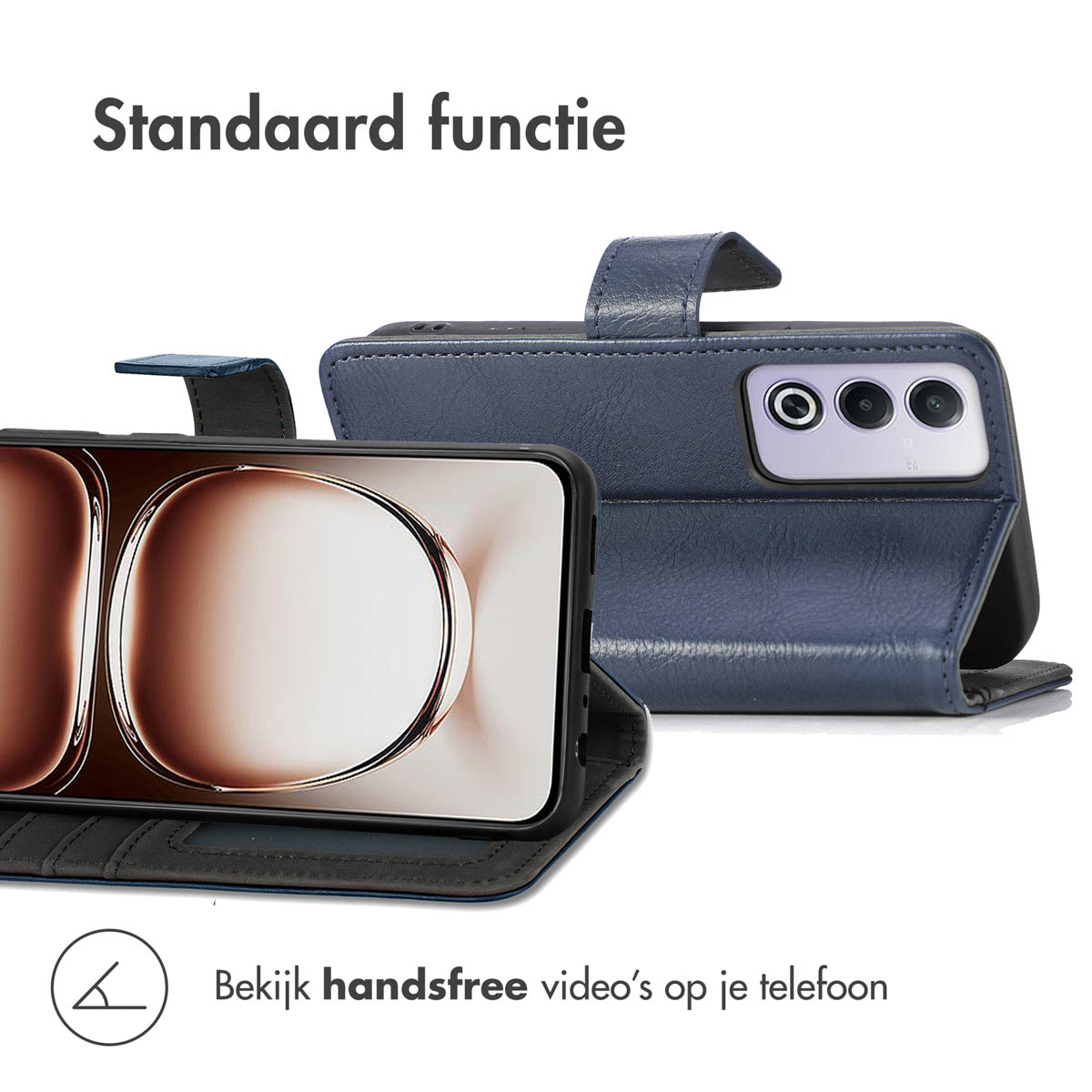 IMOSHION Coque folio compatible avec Oppo A80 (5G) Étui de Téléphone voor Oppo Oppo A80 (5G) Bleu foncé