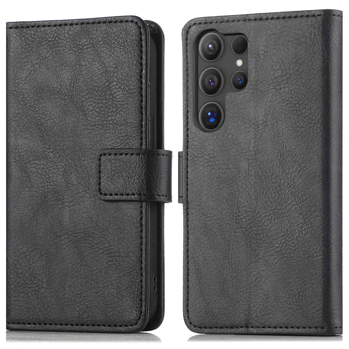 IMOSHION Coque folio compatible avec Samsung Galaxy S25 Ultra Étui de Téléphone voor Samsung Samsung Galaxy S25 Ultra Noir