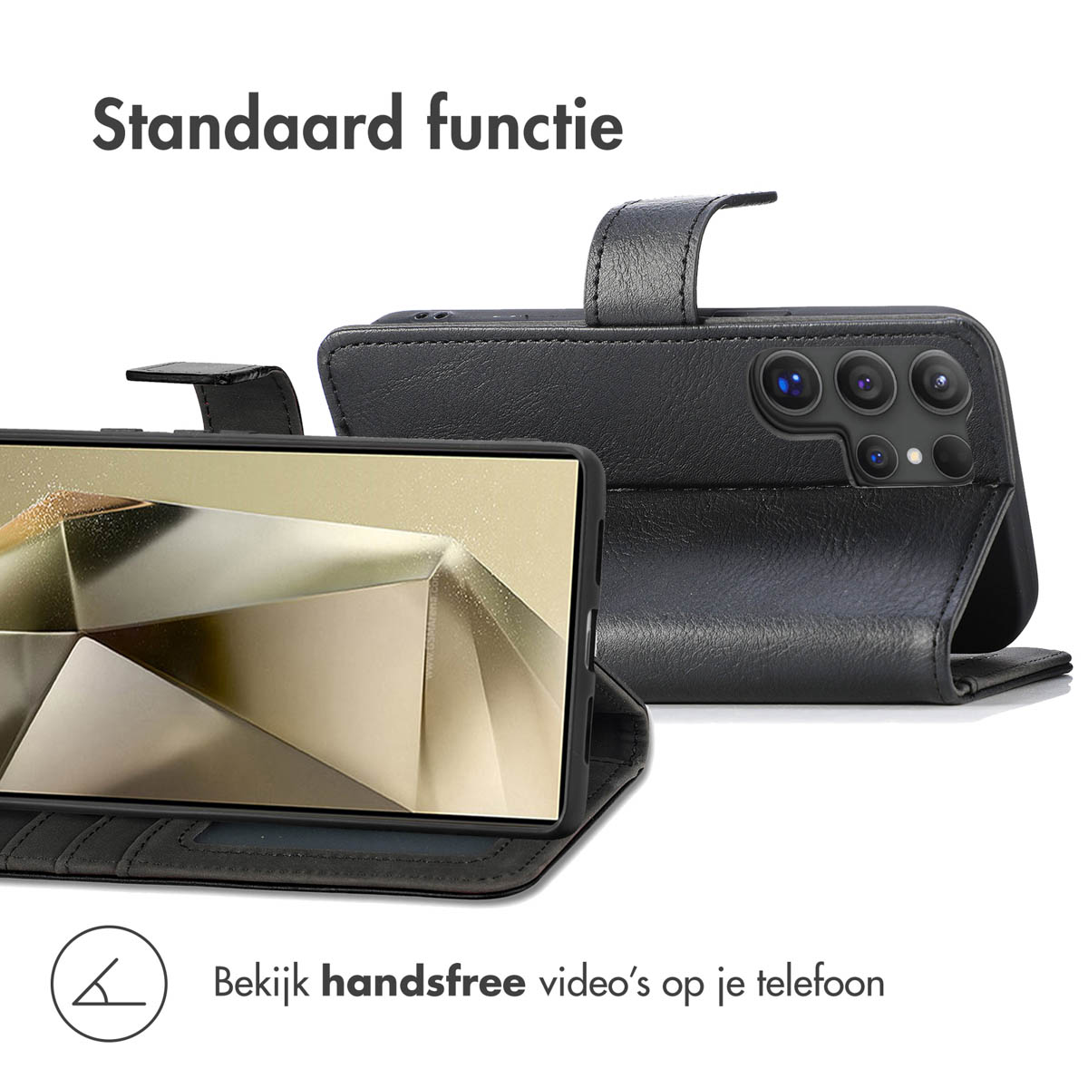 IMOSHION Coque folio compatible avec Samsung Galaxy S25 Ultra Étui de Téléphone voor Samsung Samsung Galaxy S25 Ultra Noir