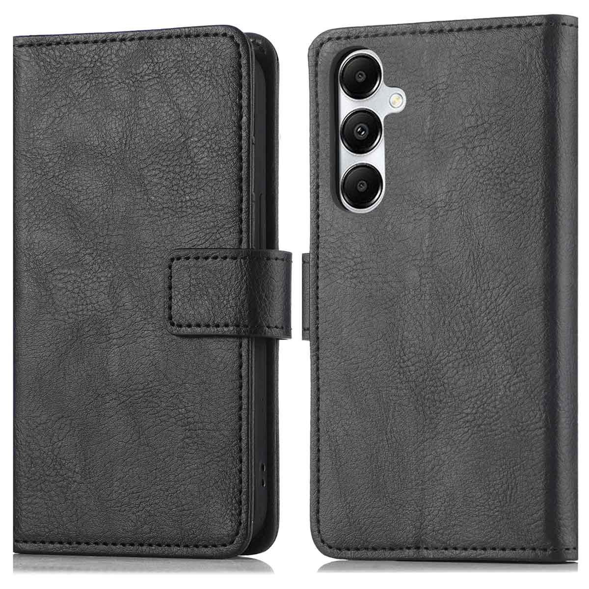 IMOSHION Luxe Bookcase - Geschikt voor Samsung Galaxy S25 Plus - Telefoonhoesje voor Samsung Samsung Galaxy S25 Plus Zwart