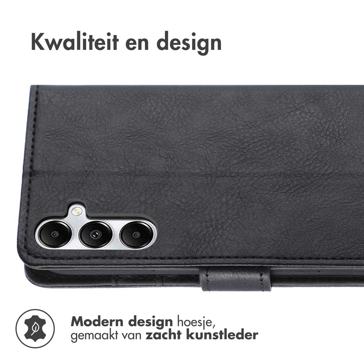 IMOSHION Luxe Bookcase - Geschikt voor Samsung Galaxy S25 Plus - Telefoonhoesje voor Samsung Samsung Galaxy S25 Plus Zwart